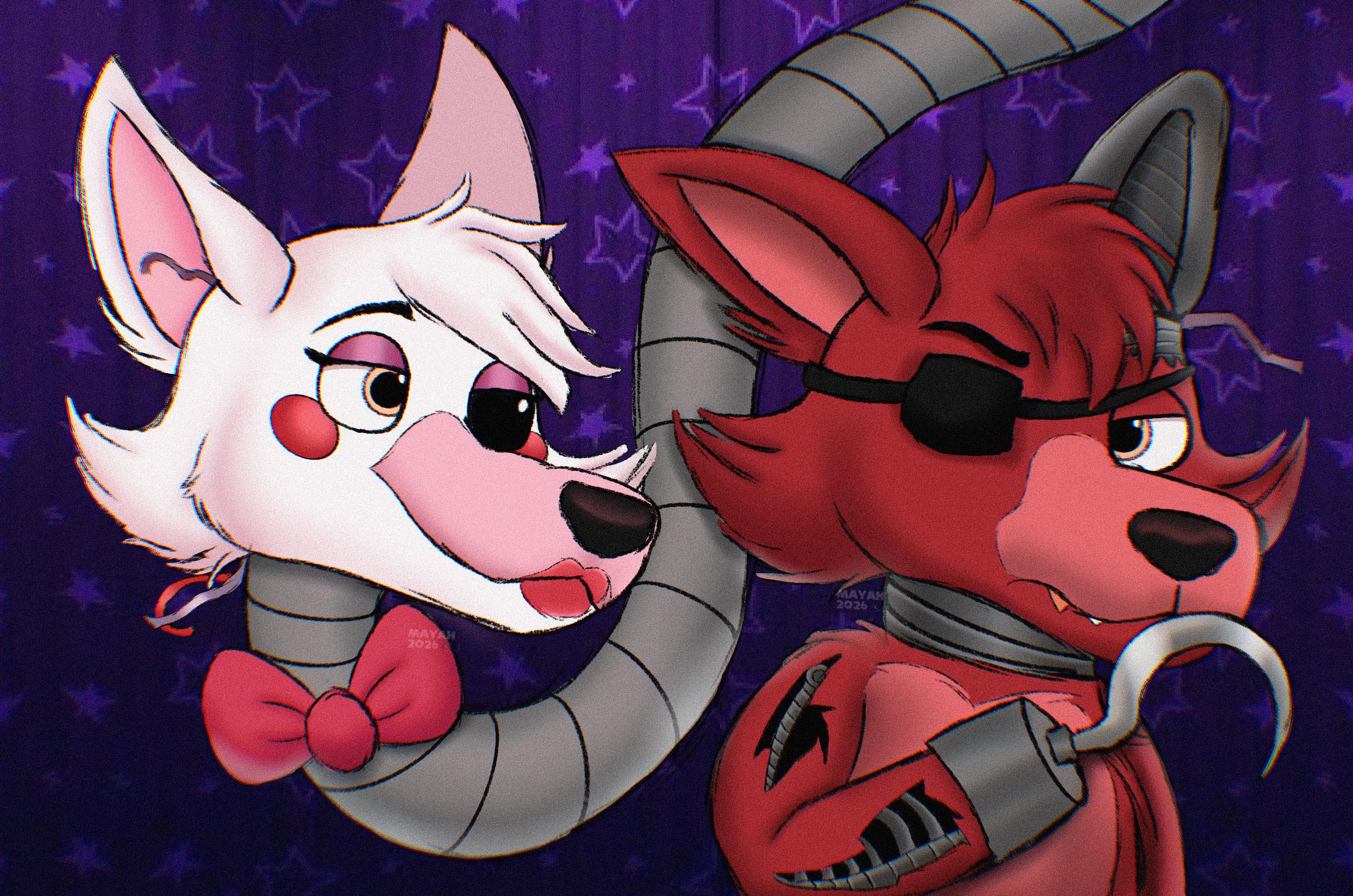 3092x2048 Mangle and Foxy fanart