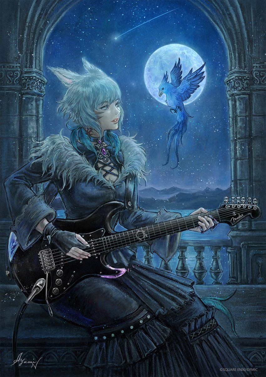 849x1200 y'shtola playing electric guitar send tweet