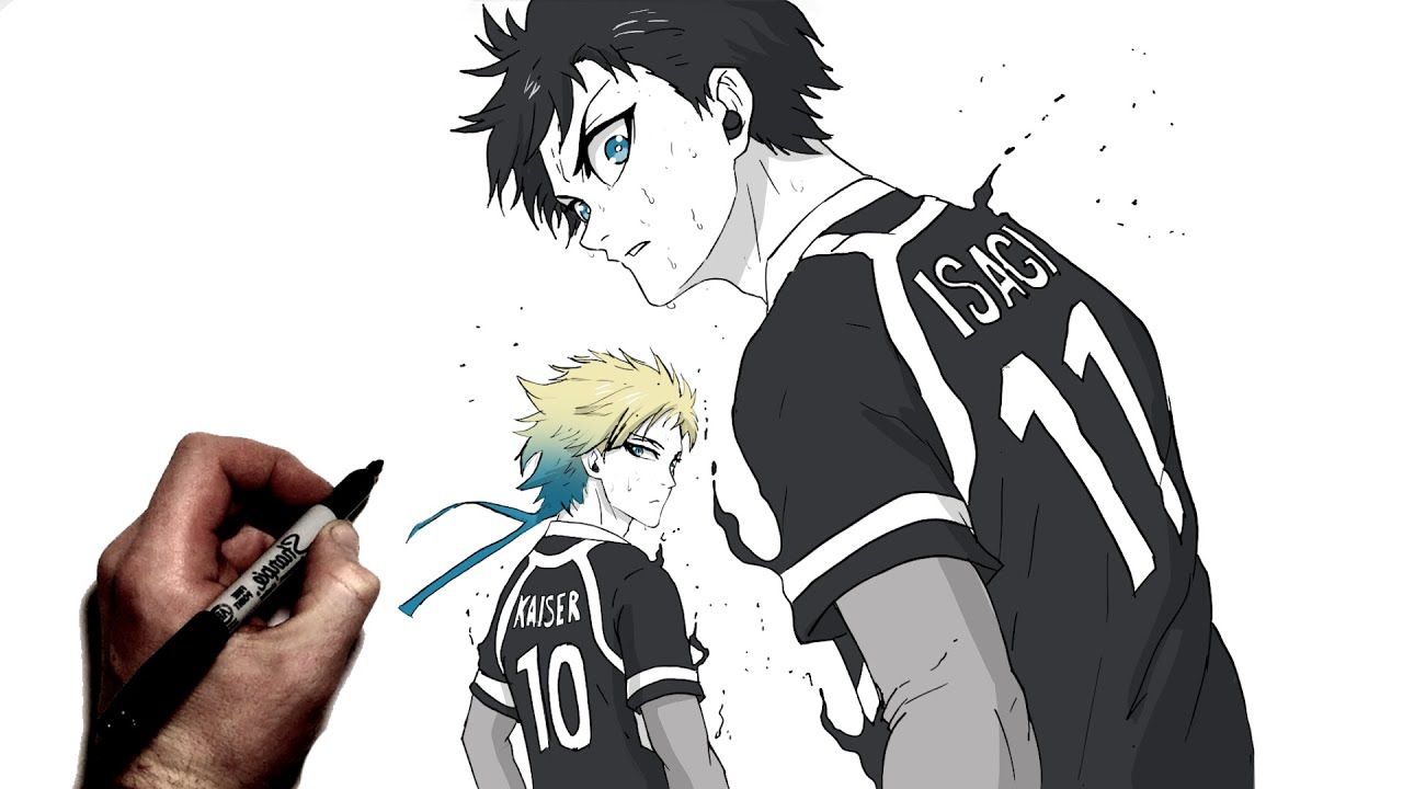 1280x720 How To Draw Isagi & Kaiser Team Up. Step By Step