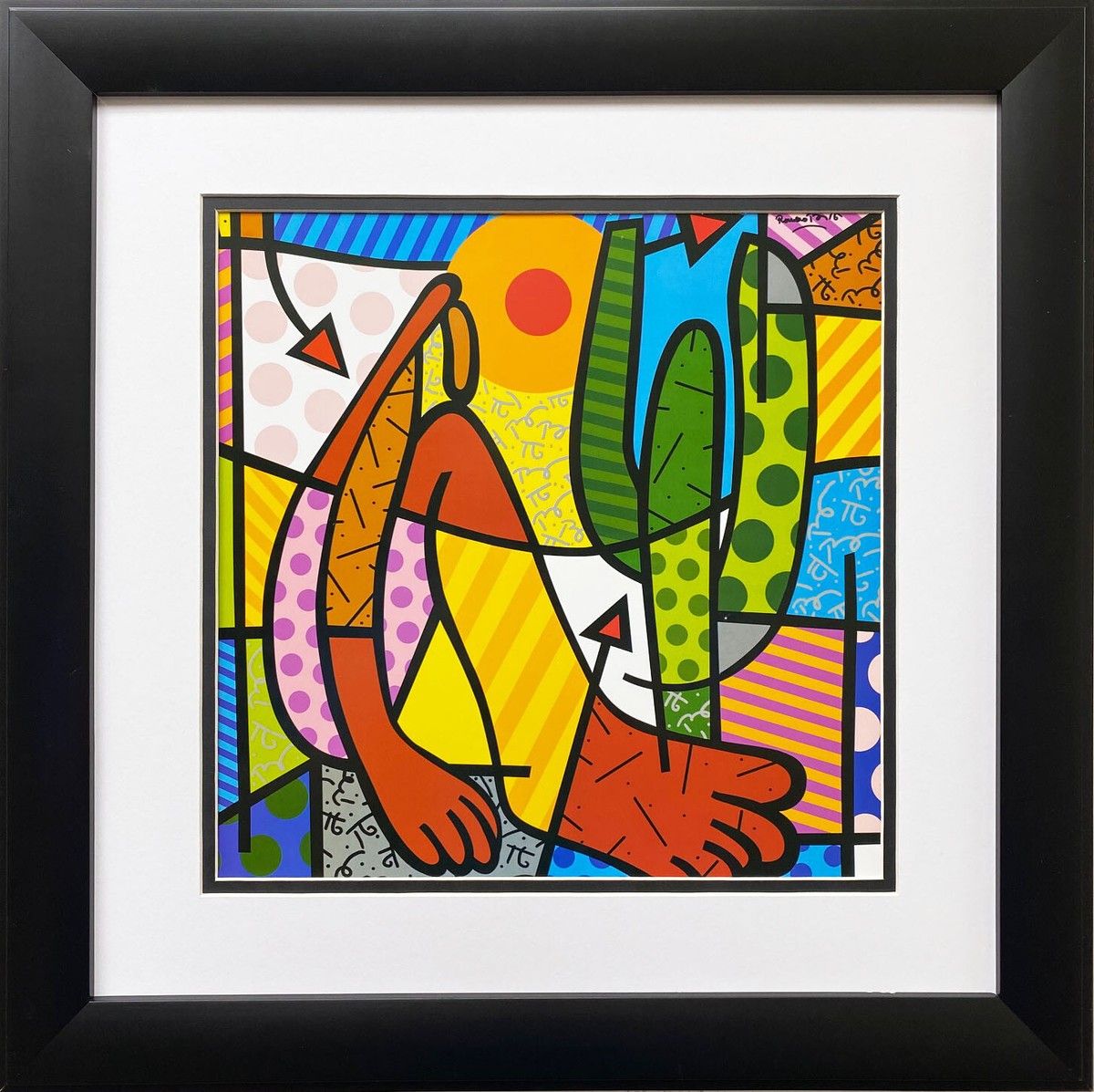 1200x1197 Romero Britto Abaporu (Large) Newly Custom FRAMED ART PRINT Tarsila do Amaral