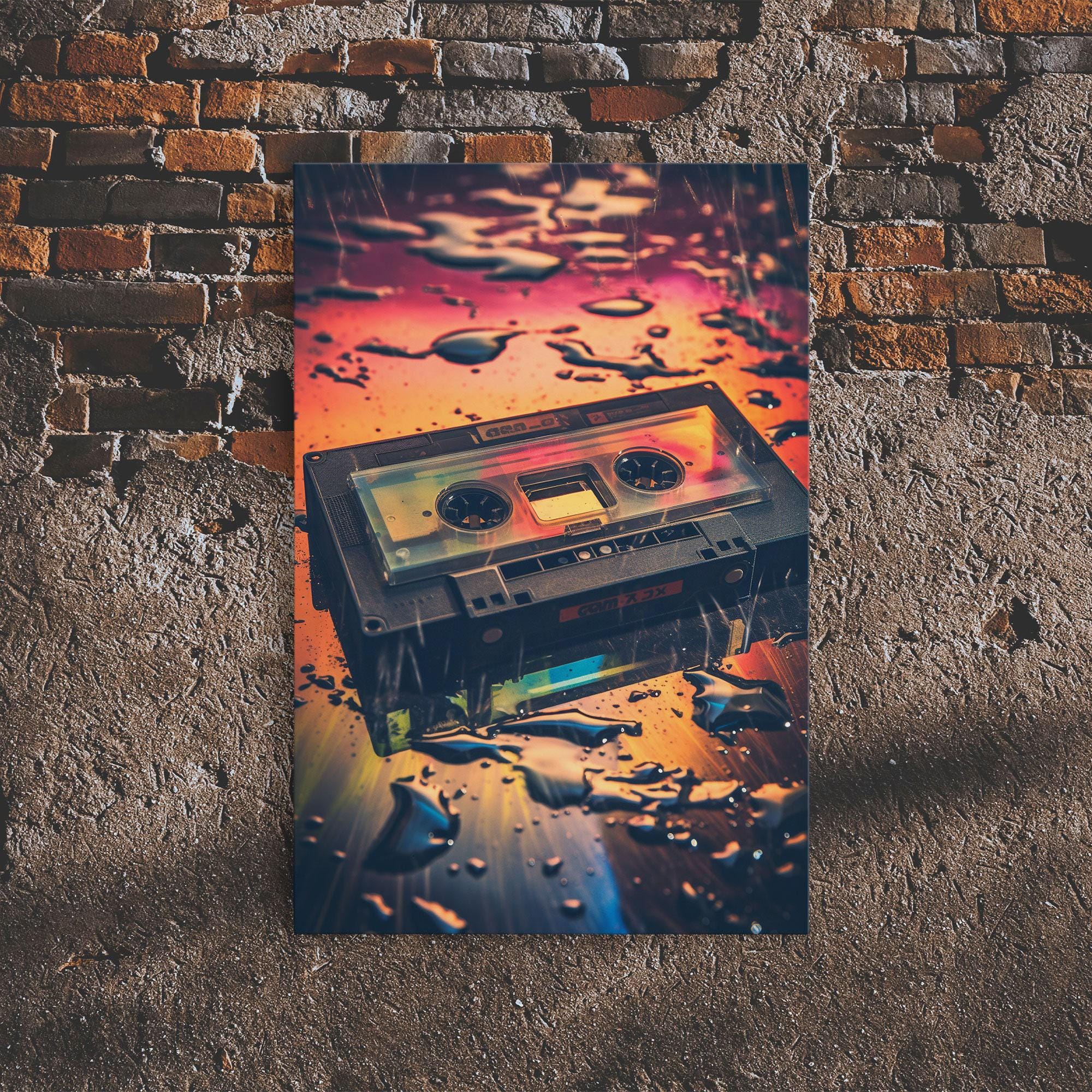 2000x2000 Retro 80s Cassette Tape Art, Framed Canvas Print, Custom Cassette Tape Wall Art, Cassette Tape Decor, Mix Tape Wall Art