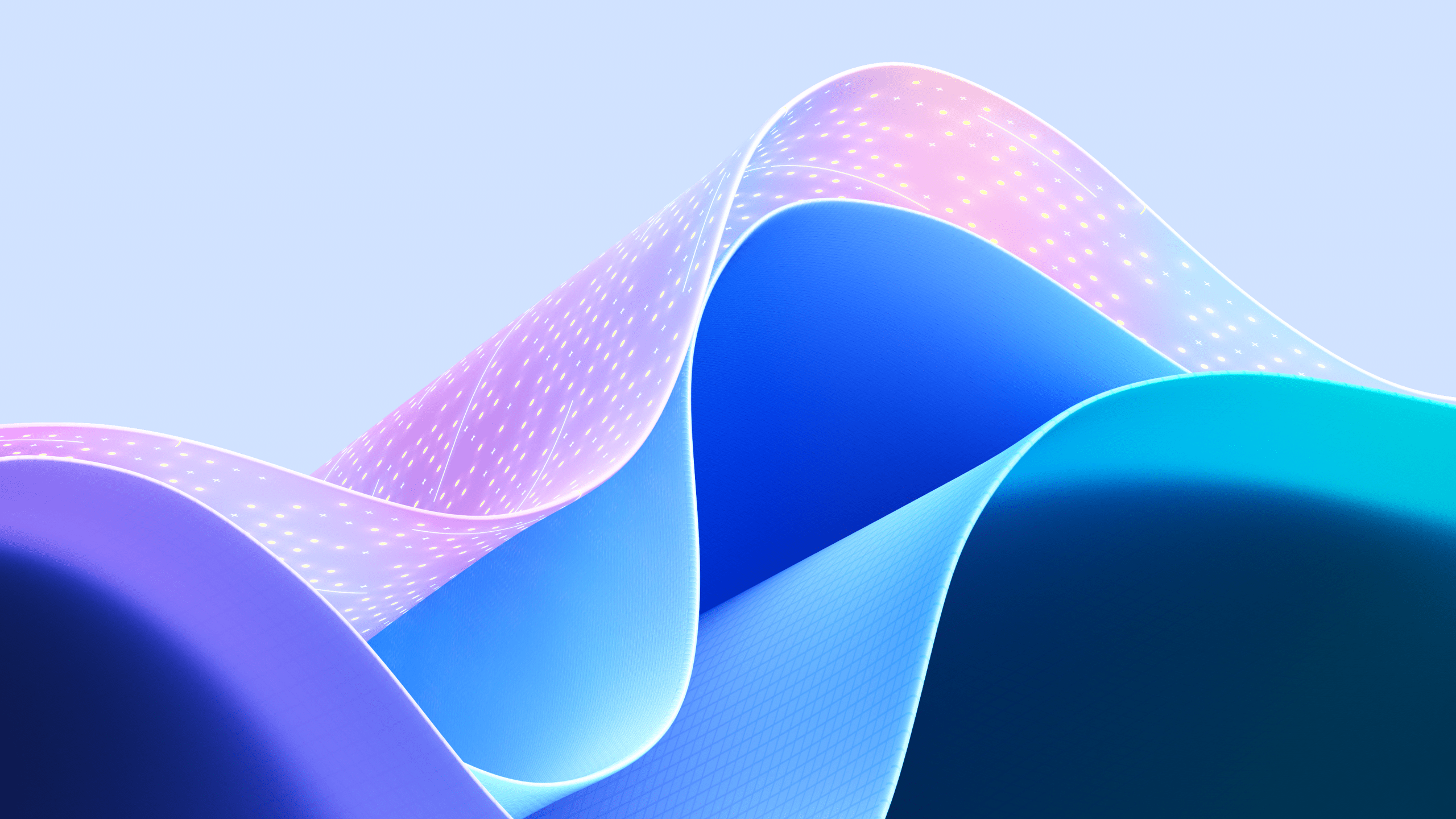2560x1440 Windows 11 Wallpaper 4K, Light Mode, Waves, Blue, Stock