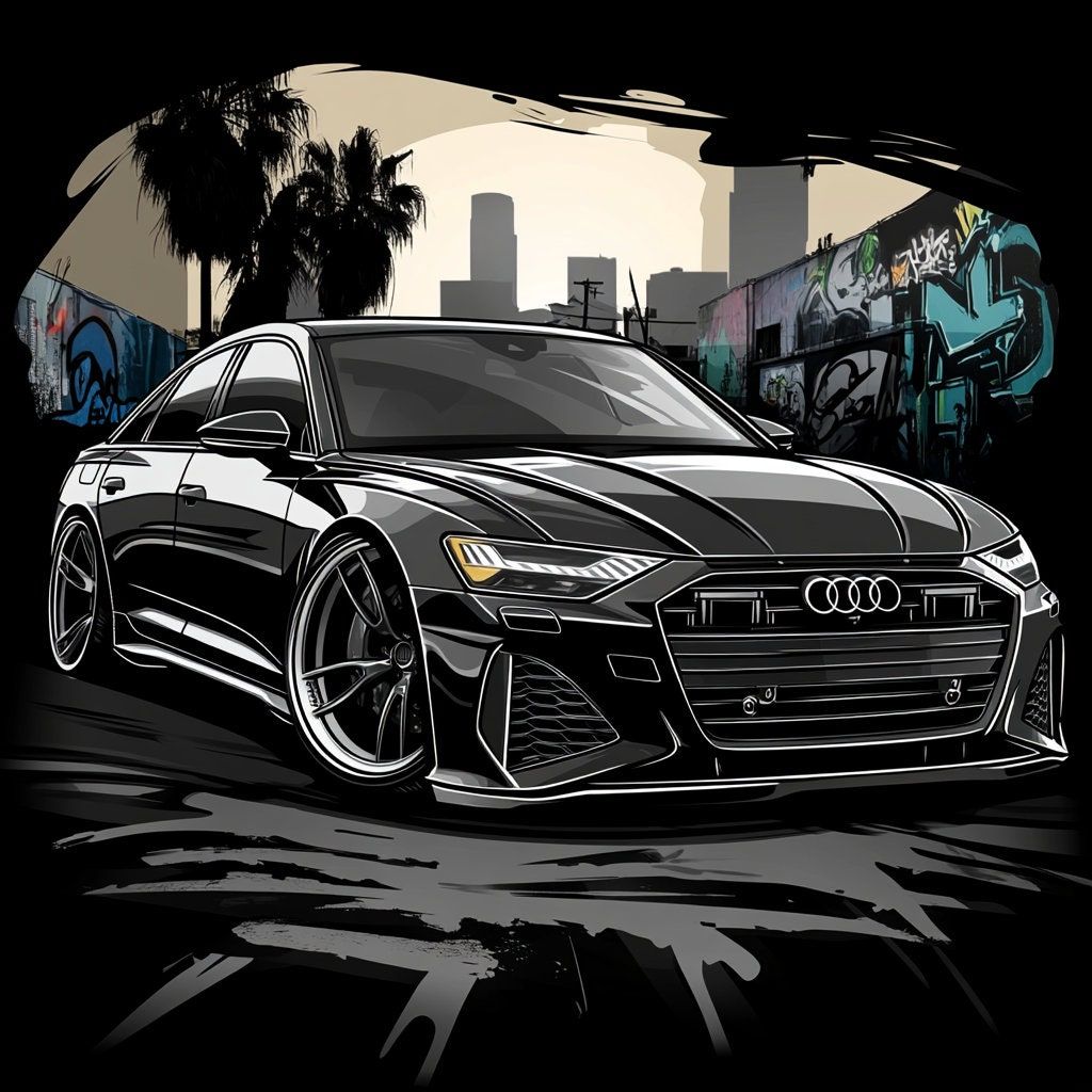 1024x1024 Audi S5 S6 A5 A6 Luxury Drifter Sports Car Drift Stance Art Poster Background Wallpaper Printable Digital Download svg png jpg pdf