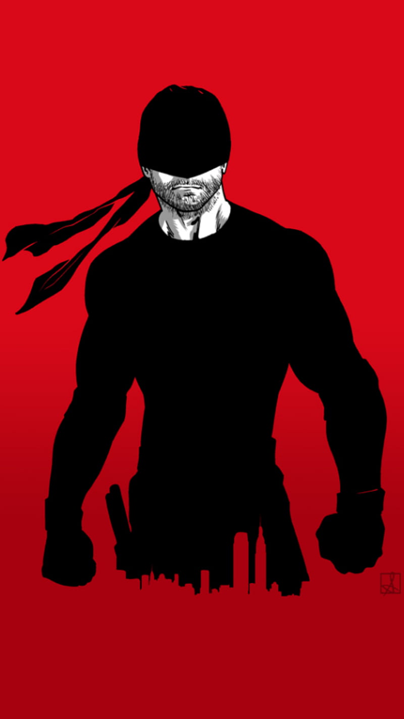 800x1422 Daredevil, black, red, red and black, HD phone wallpaper