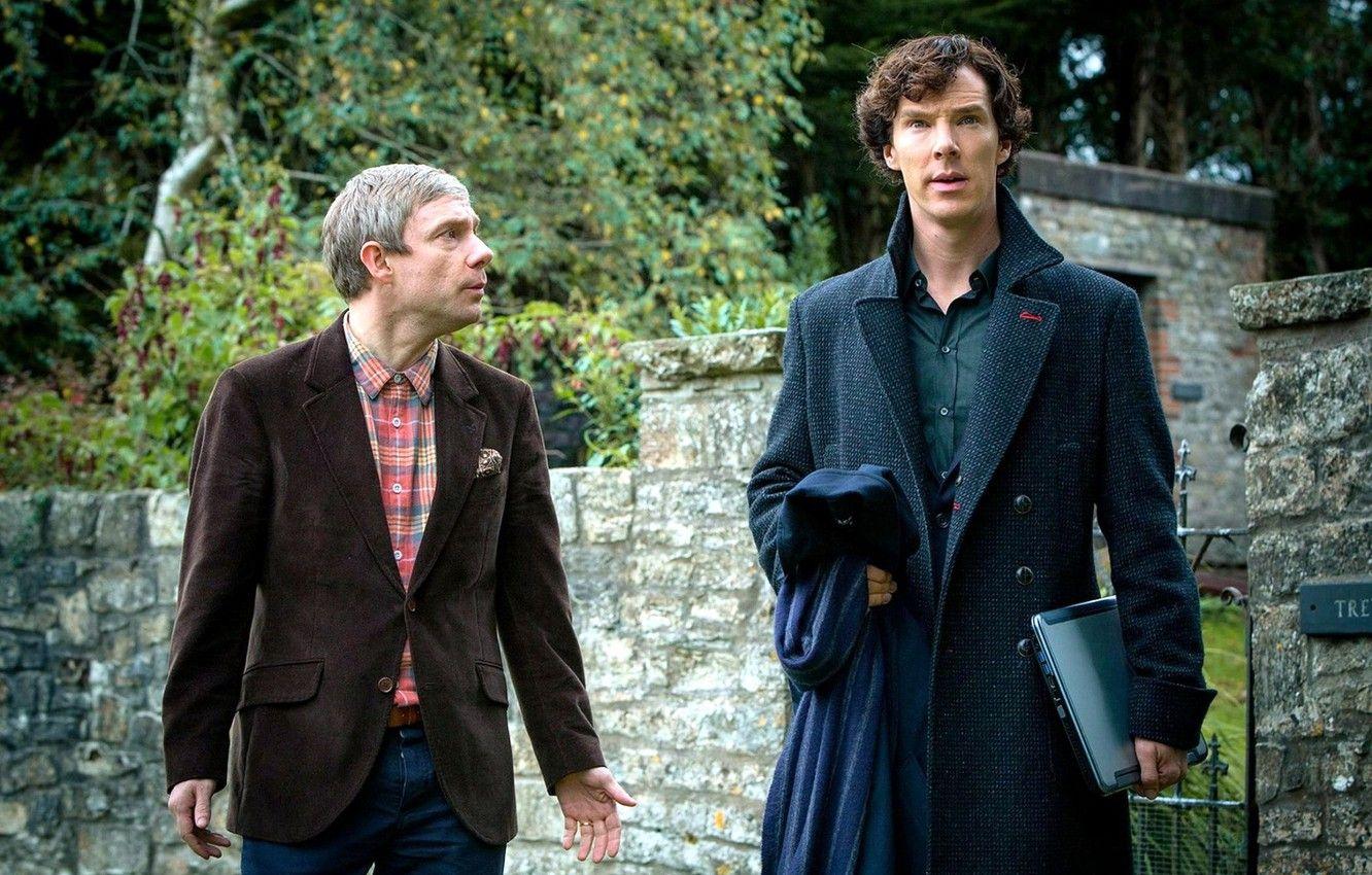 1332x850 Wallpaper laptop, the conversation, Sherlock Holmes, Martin
