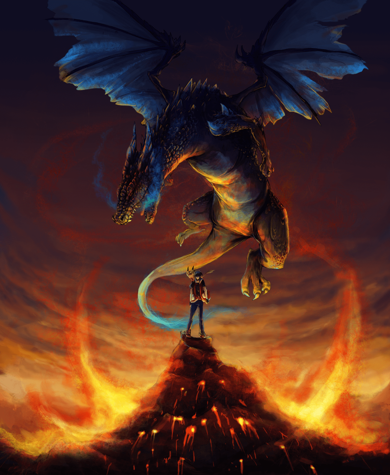 1280x1557 Charizard X Red & Pikachu