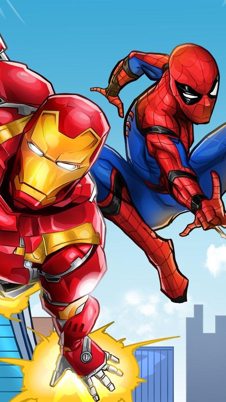 750x1334 IPhone Wallpaper Iron Man And Spider Man, Dc Comics Dc