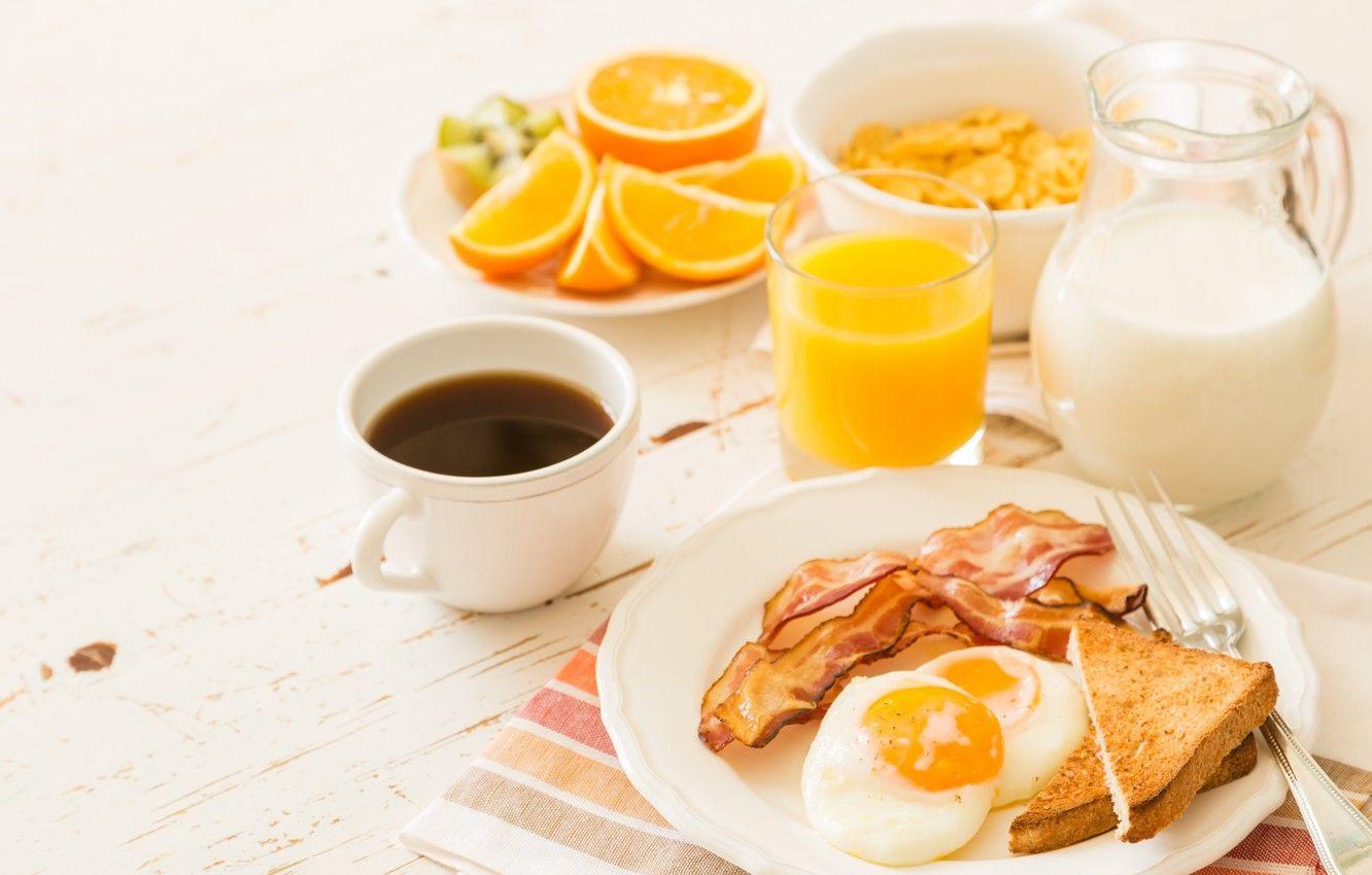 1332x850 Wallpaper coffee, orange, Breakfast, milk, juice, cereal, toast
