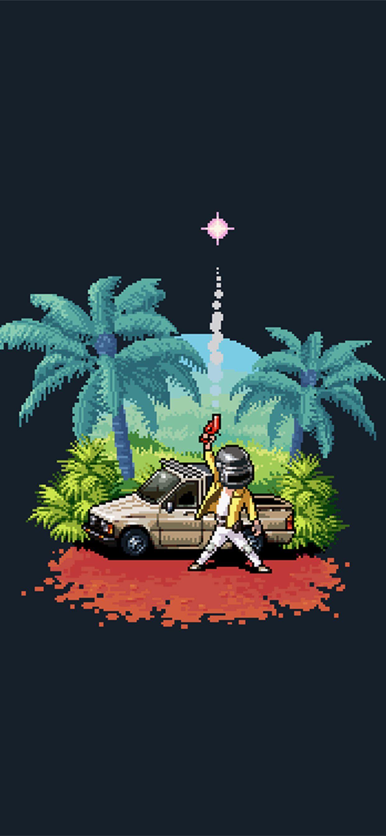 1242x2688 pubg pixel art 4k iPhone Wallpaper Free Download