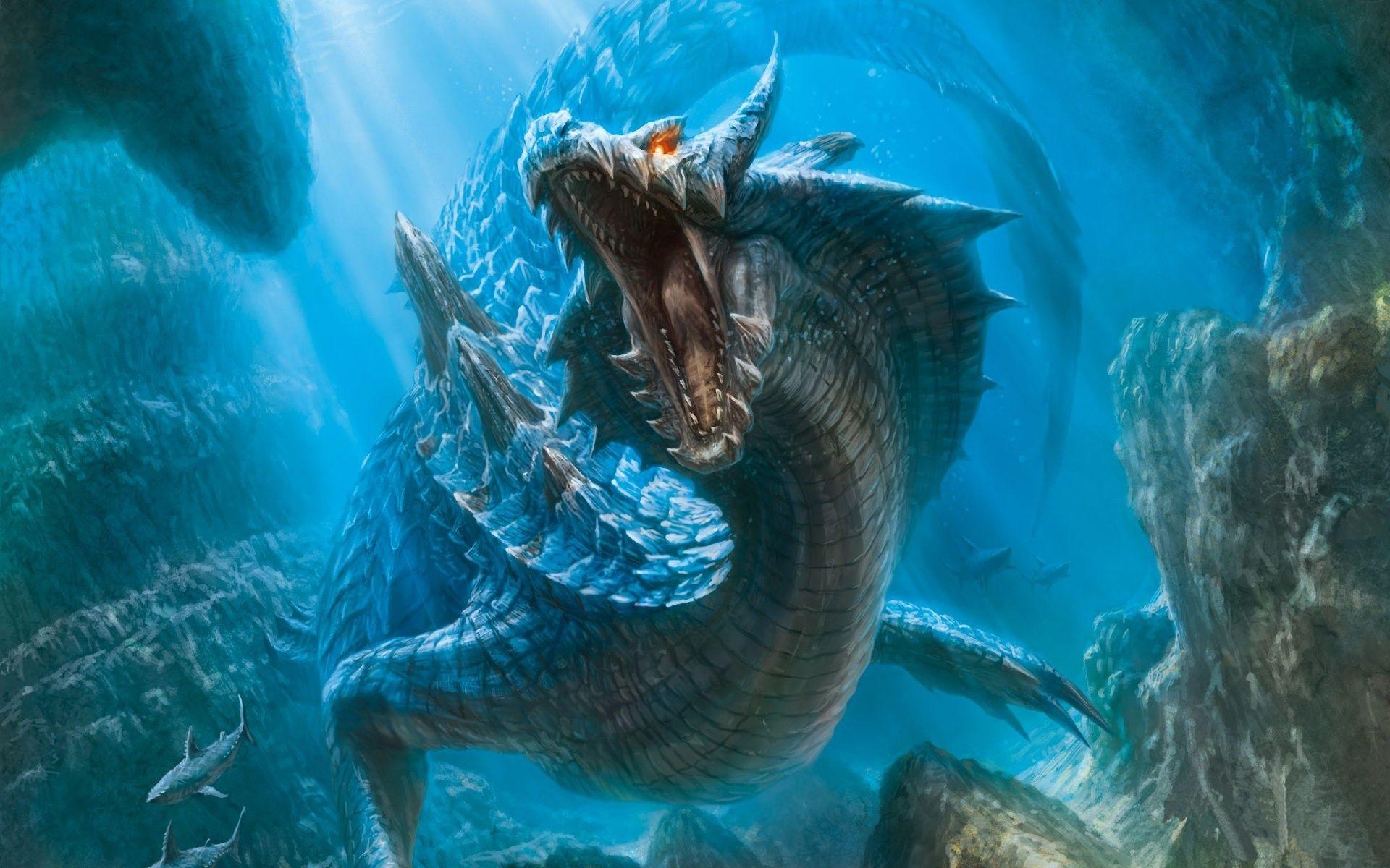 1920x1200 Dragon In The Underwater World Wallpaper 44386
