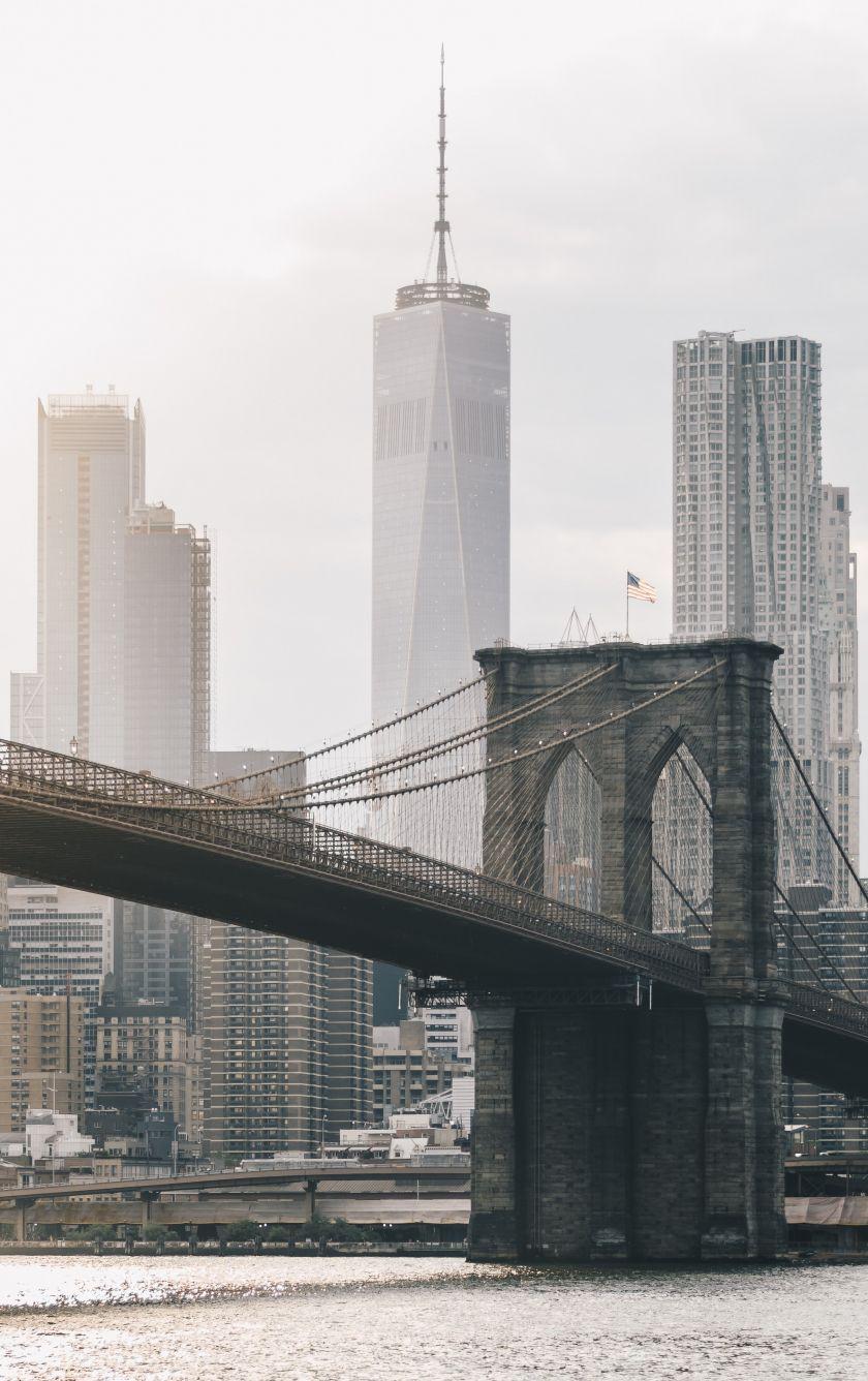 840x1336 Download 840x1336 wallpaper brooklyn bridge, buildings, city