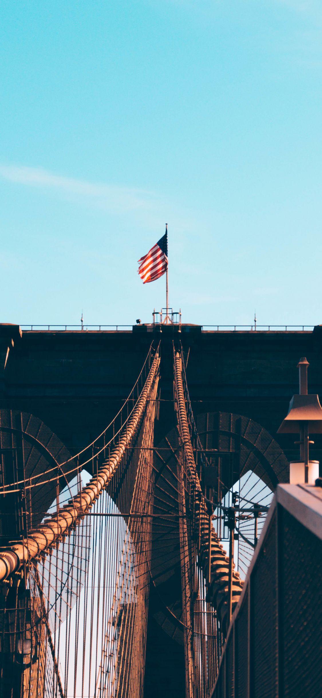 1125x2436 Download 1125x2436 wallpaper brooklyn bridge, architecture