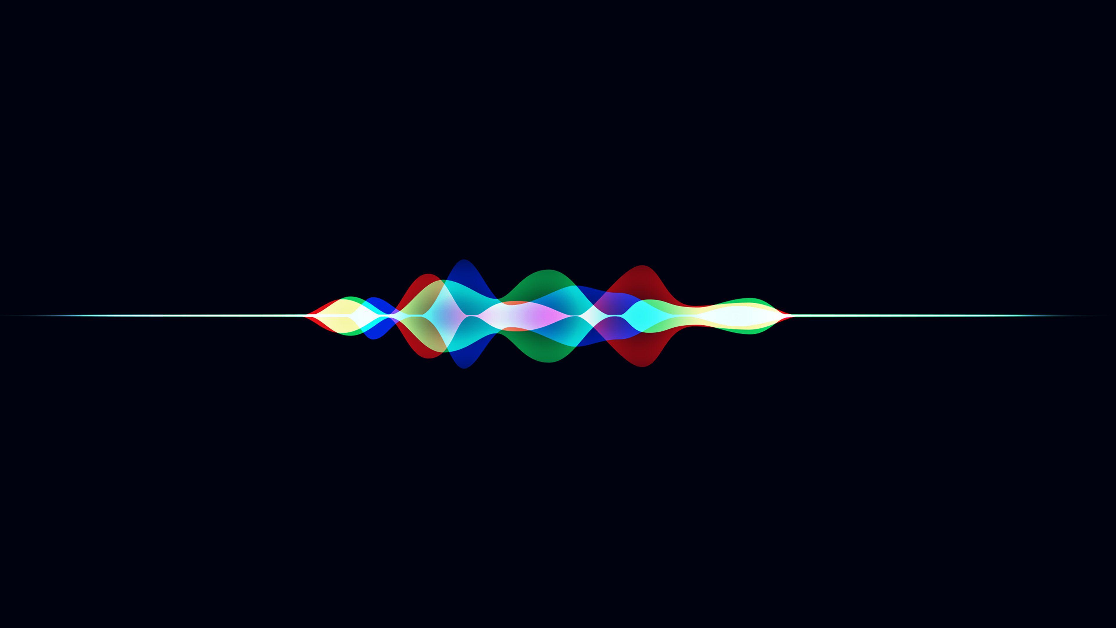 3840x2160 Siri Dark Rainbow Black Art Apple Pattern Wallpaper