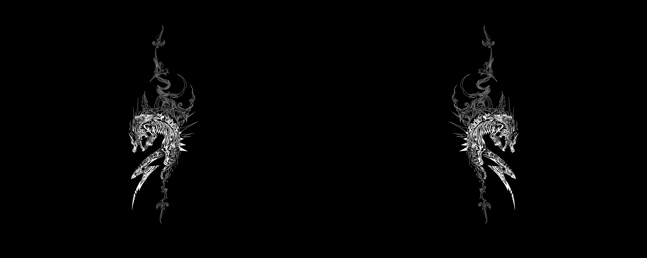 2560x1024 Black Abstract Tribal Dual Screen < Vectors < Gallery < Desktop