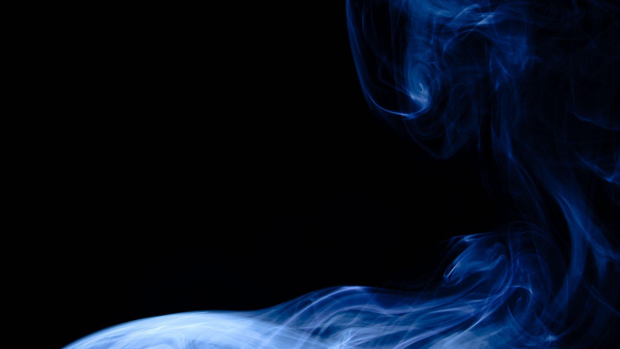 2048x1152 Download wallpaper 2048x1152 smoke, shroud, dark, blue, black