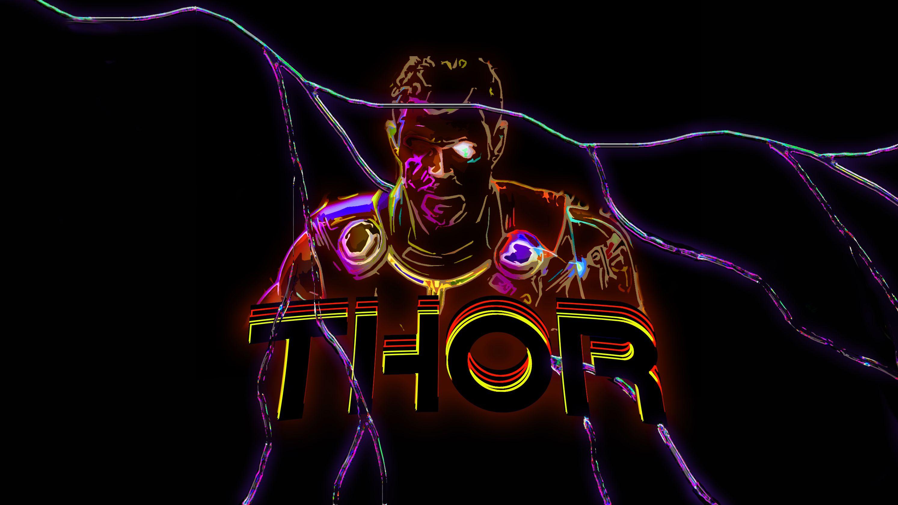 2987x1680 Project : Thor Ragnarok Neon Art