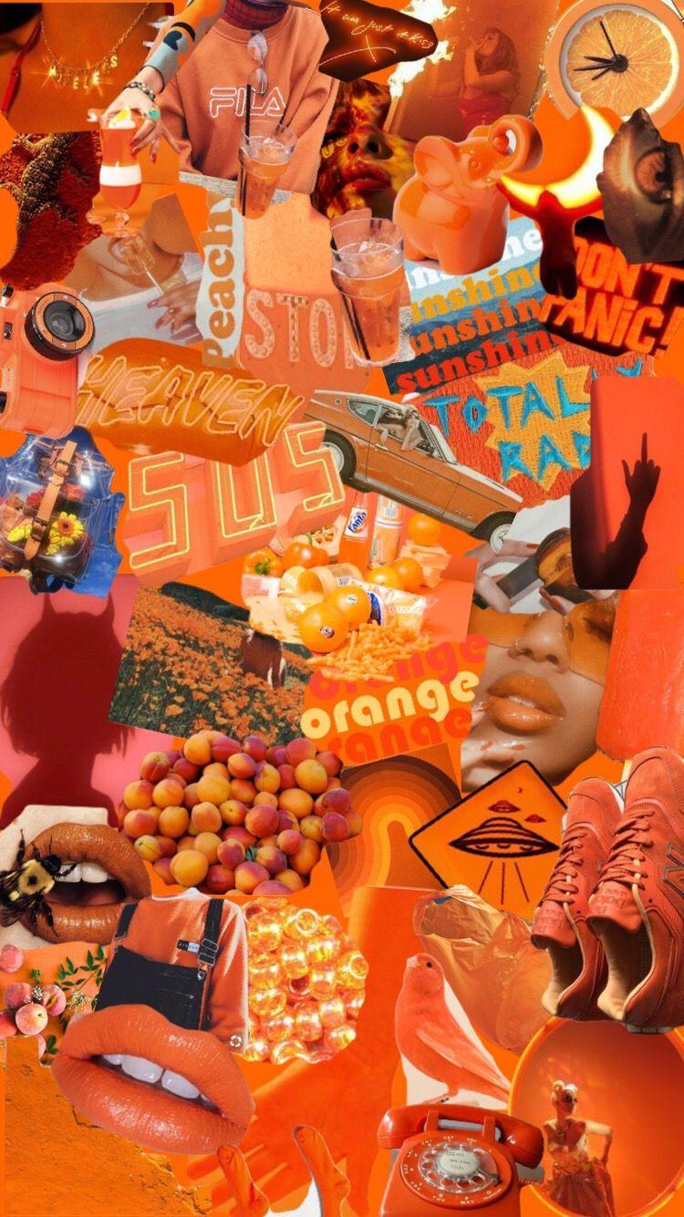 750x1334 Orange VSCO Wallpaper