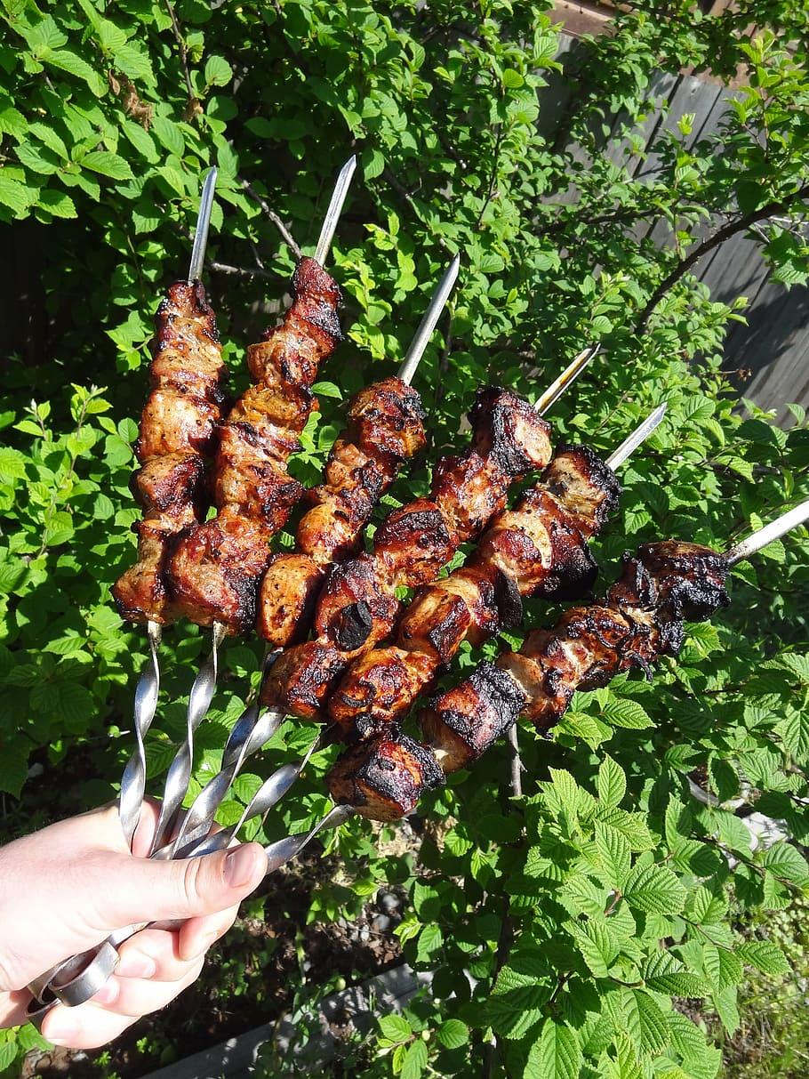 910x1213 HD wallpaper: shish kebab, shashlik, skewer, barbecue, bbq, human