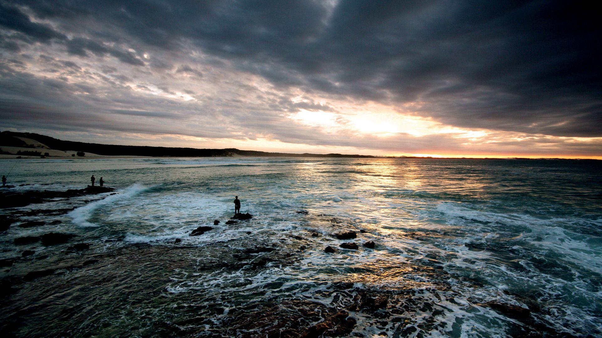 1920x1080 Wallpaper, background, gloomy, shore, image, nature
