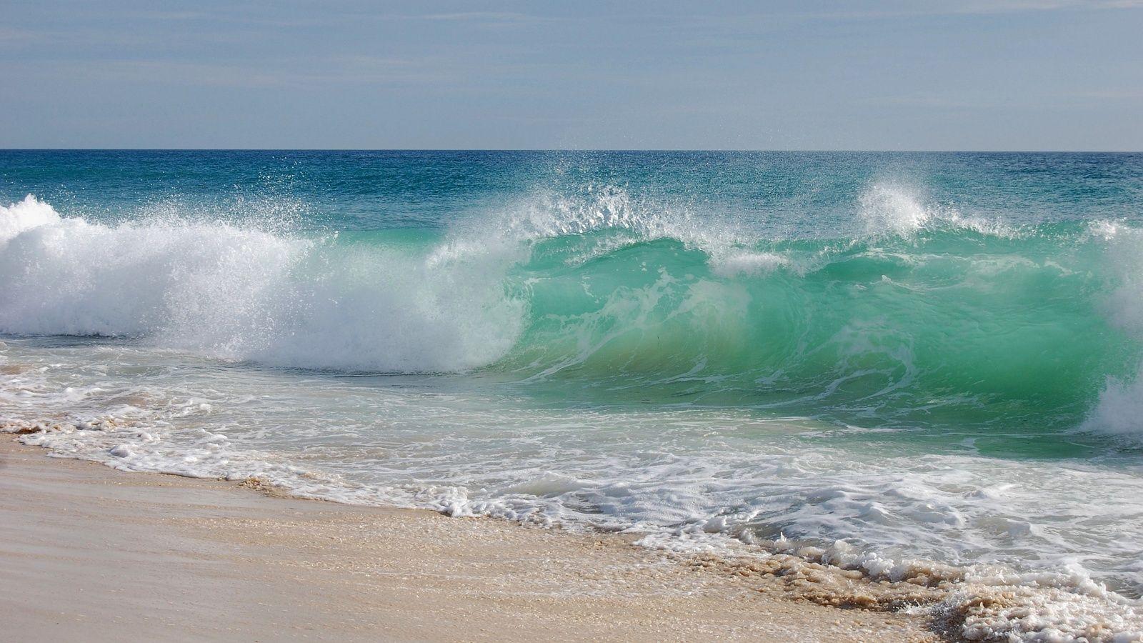 1600x900 Beach Waves Computer Wallpaper, Desktop Background.1 KB