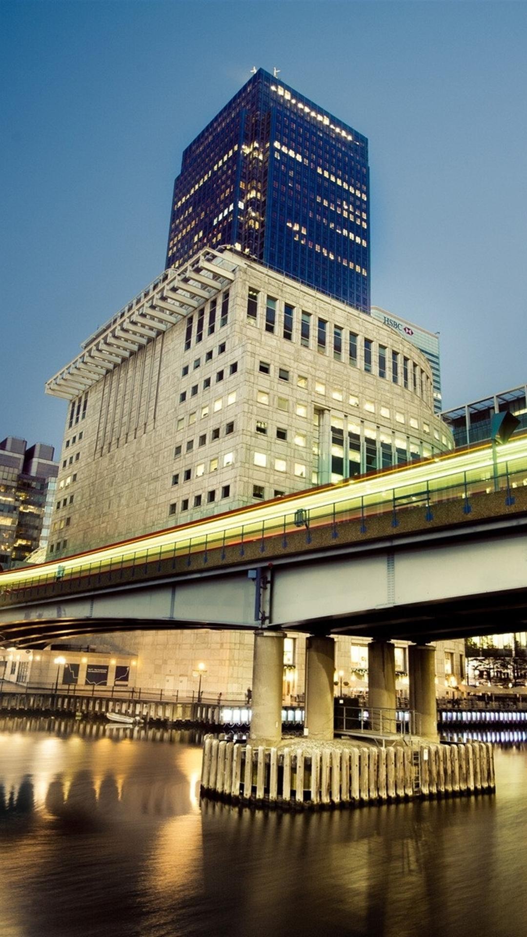 1080x1920 Hong Kong Skyscrapers Sky River Bridge Hdr iPhone 6 Plus Wallpaper HD