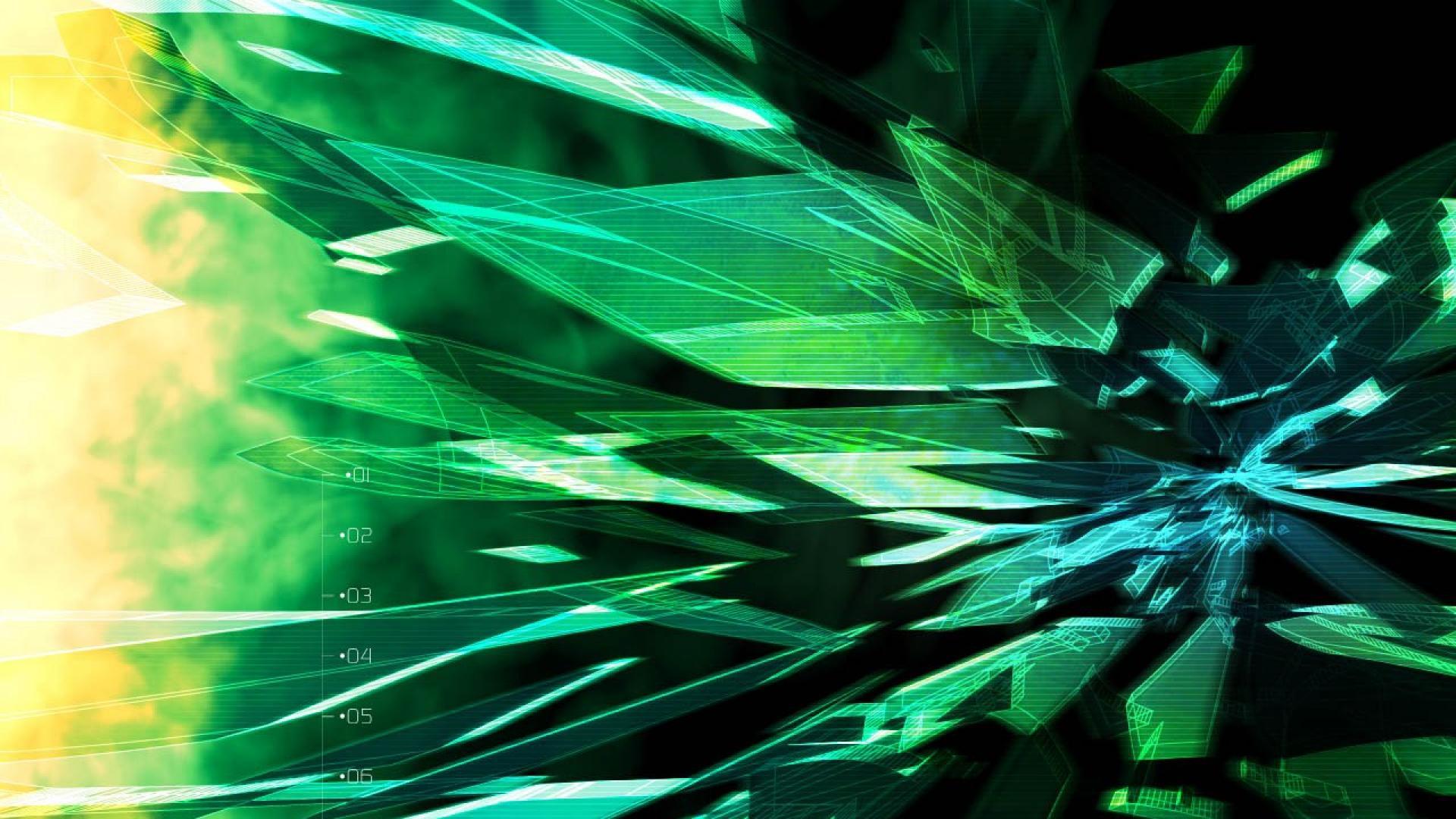 1920x1080 abstract, Green, Techno Wallpaper HD / Desktop and Mobile Background