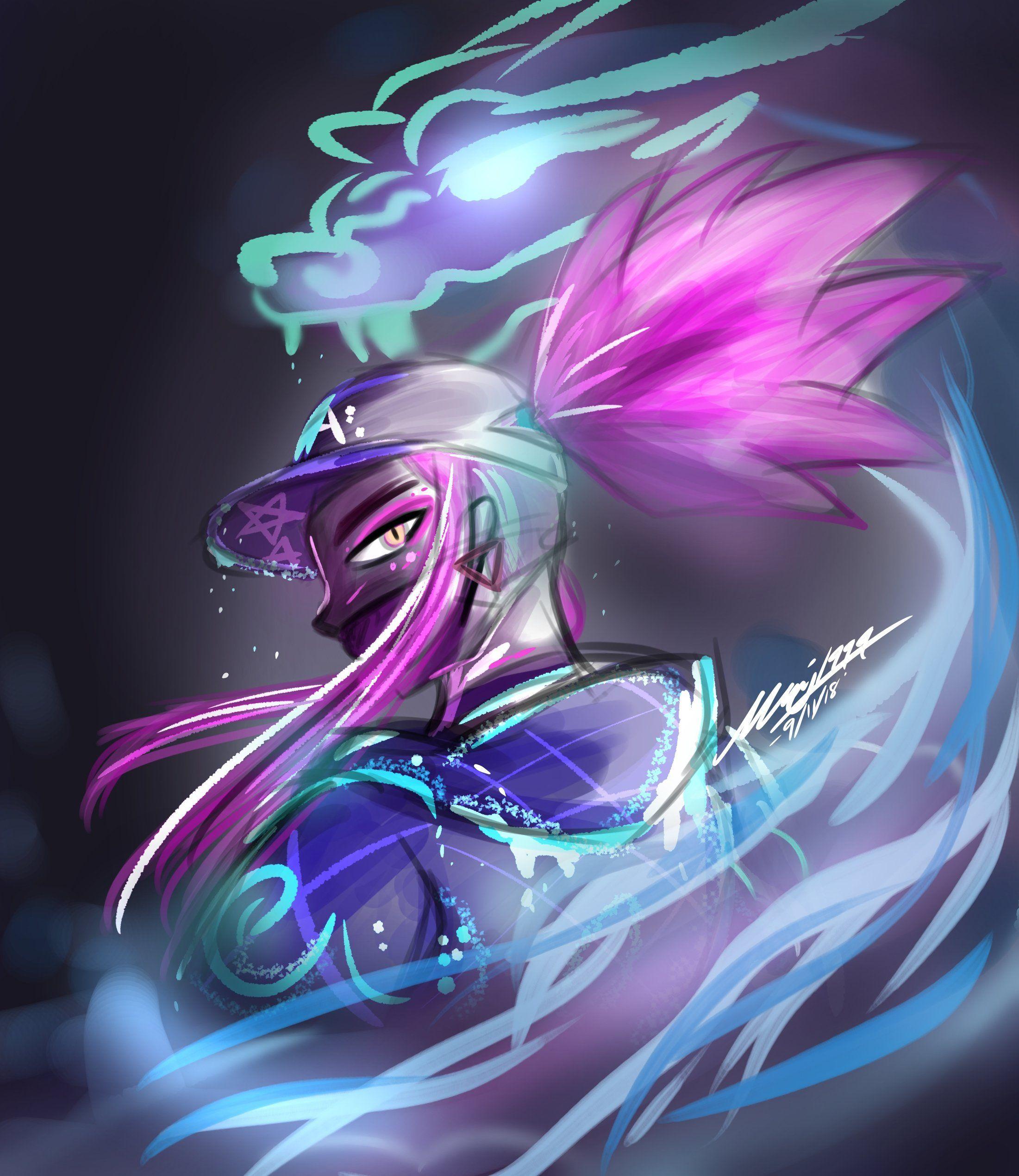 2201x2542 Awesome KDA Akali Wallpaper Art