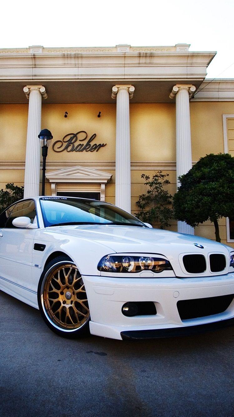 750x1334 iPhone Wallpaper Bmw M3 E46 White Car Front View E46