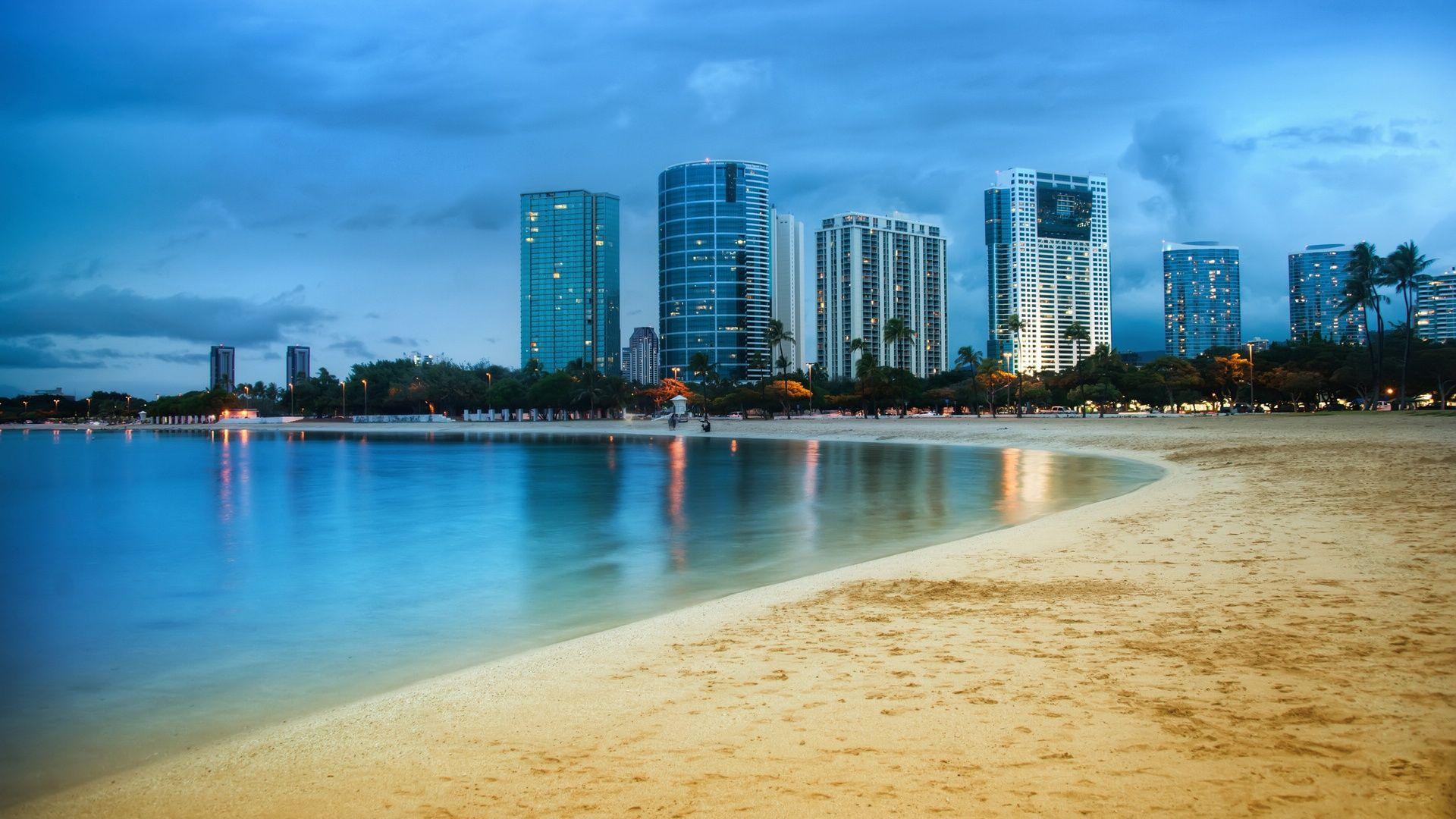 1920x1080 Night Hawaii Beach Wallpaper HQ Wallpaper