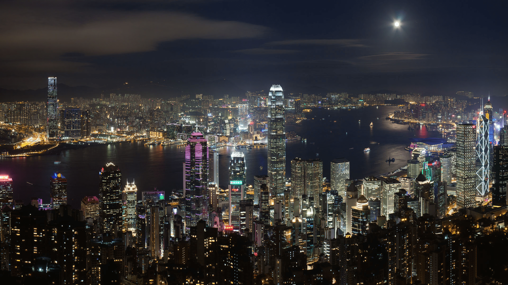 1920x1080 hong kong night view kong night, Hong kong