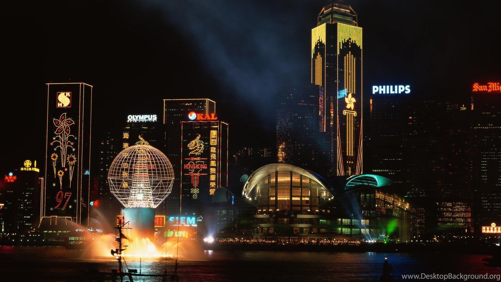 1920x1080 Hong Kong Night View Desktop Wallpaper Desktop Background