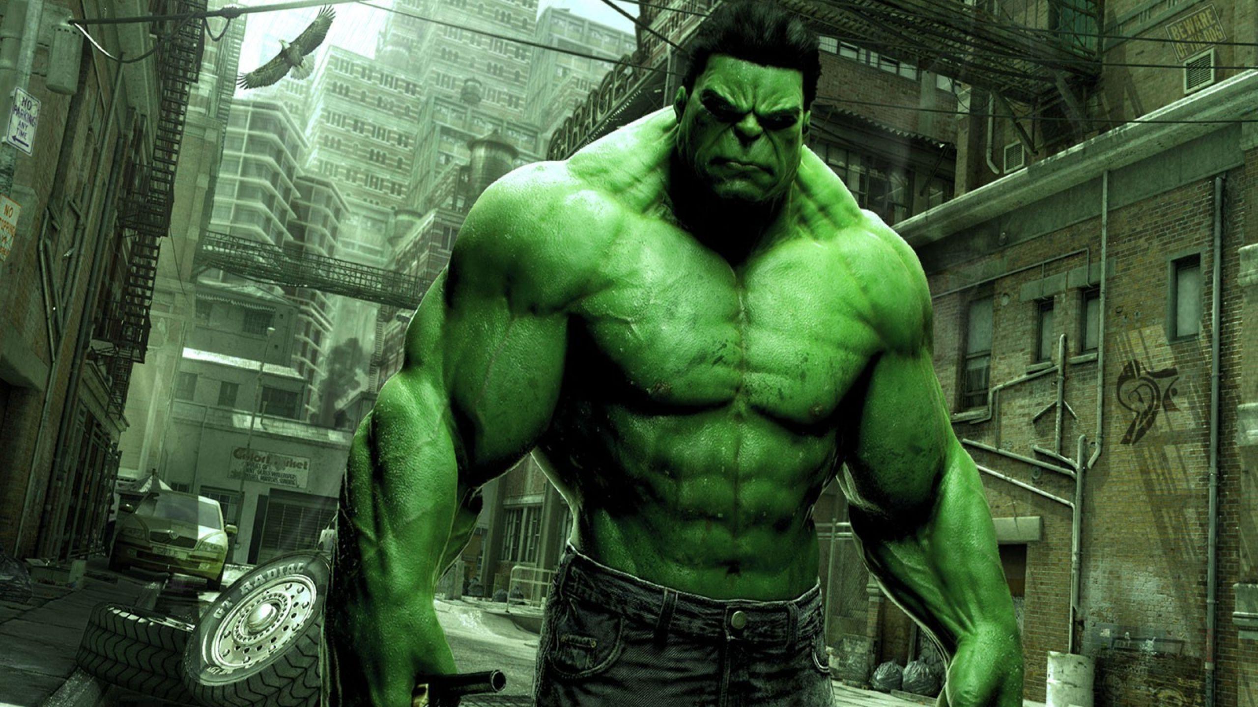 2560x1440 Green Marvel Comics Hulk