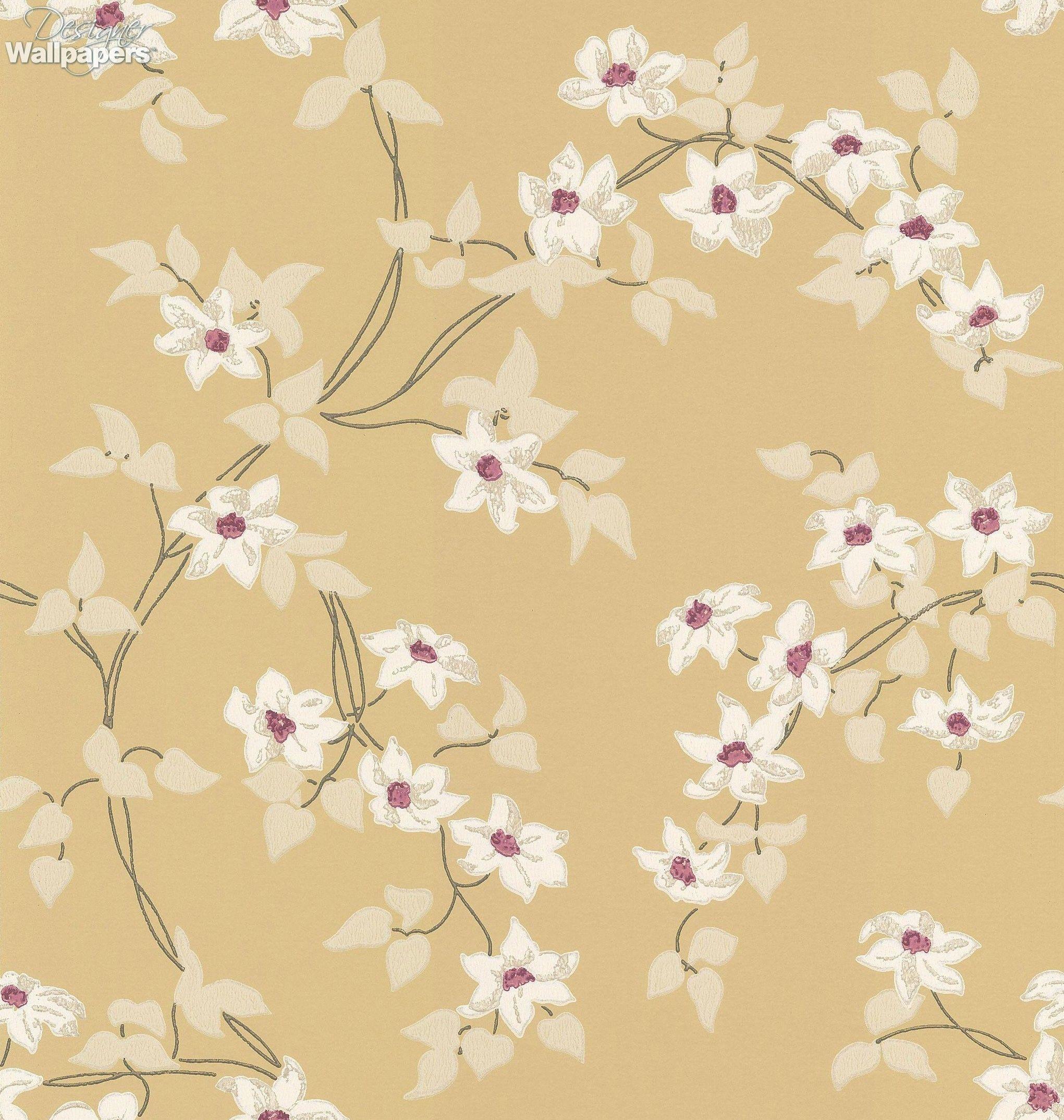 2041x2148 Malleny is an elegant floral wallpaper featuring a trail