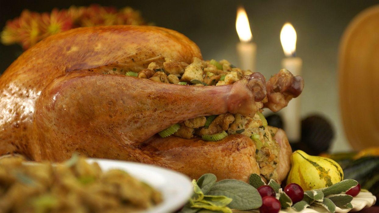 1244x700 Food Turkey meat thanksgiving candles fire wallpaperx1080