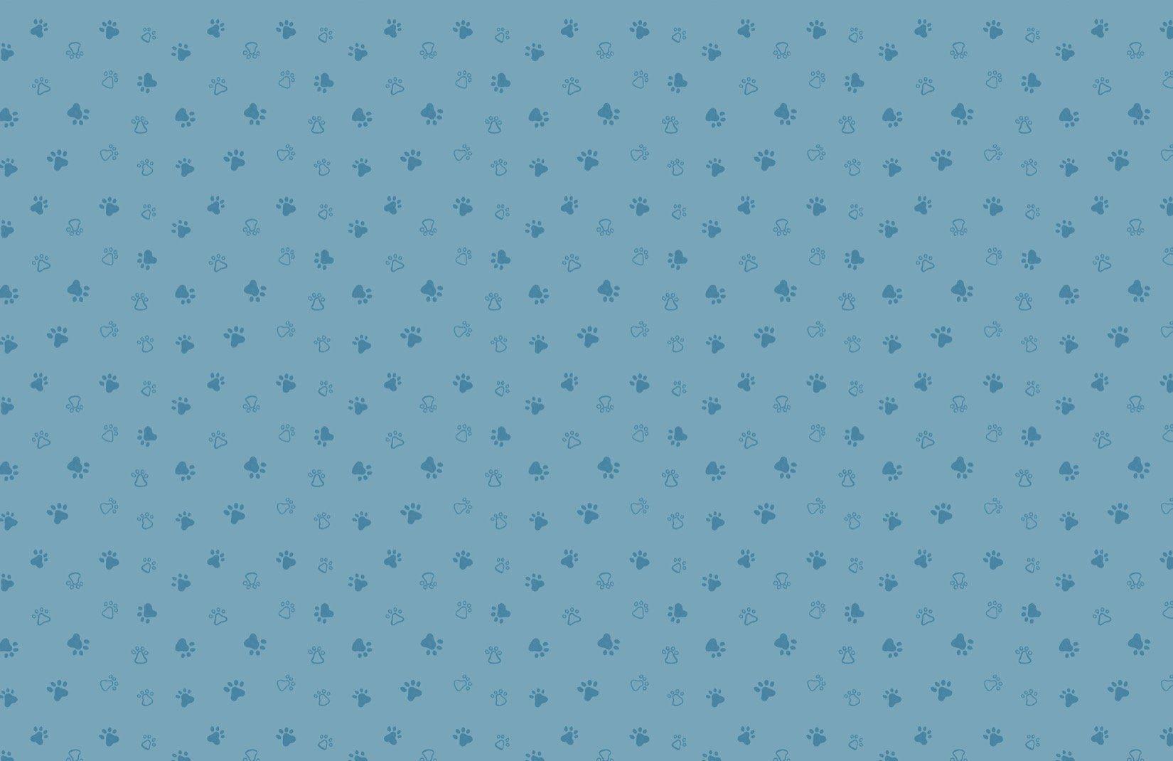 1650x1070 Blue Dog Paw Print Pattern Wallpaper Mural