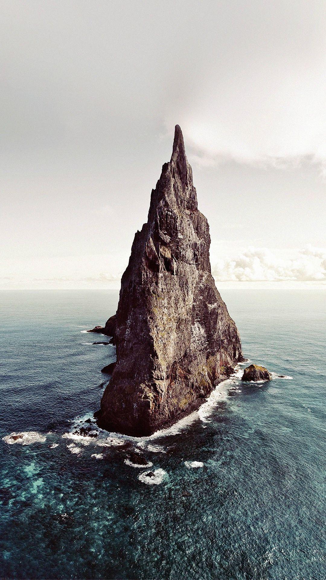 1080x1920 Island Of Lonely Papillon Sea Ocean Nature iPhone 8 Wallpaper