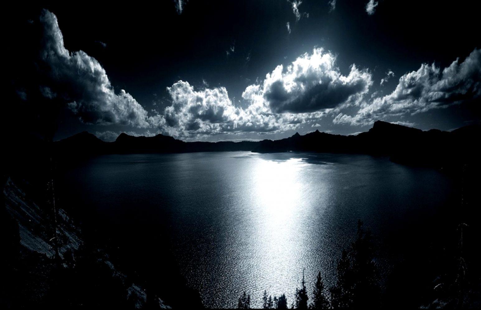 1545x997 Wallpaper Night Lake Moon