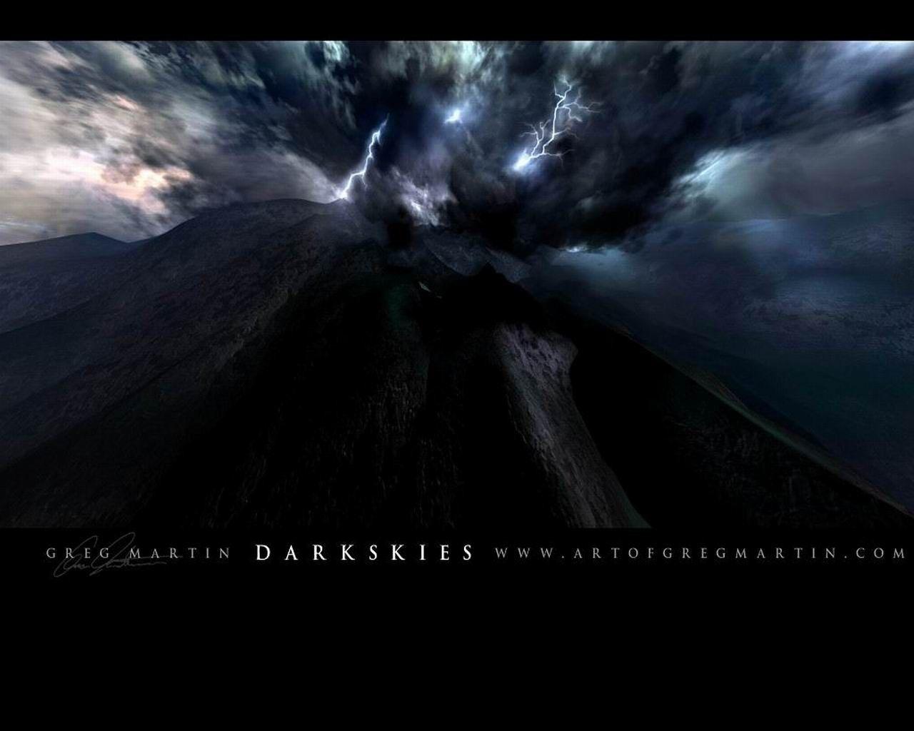 1280x1024 Sky Dark Skies Darkskies Heaven Clouds Sky Black Mountain