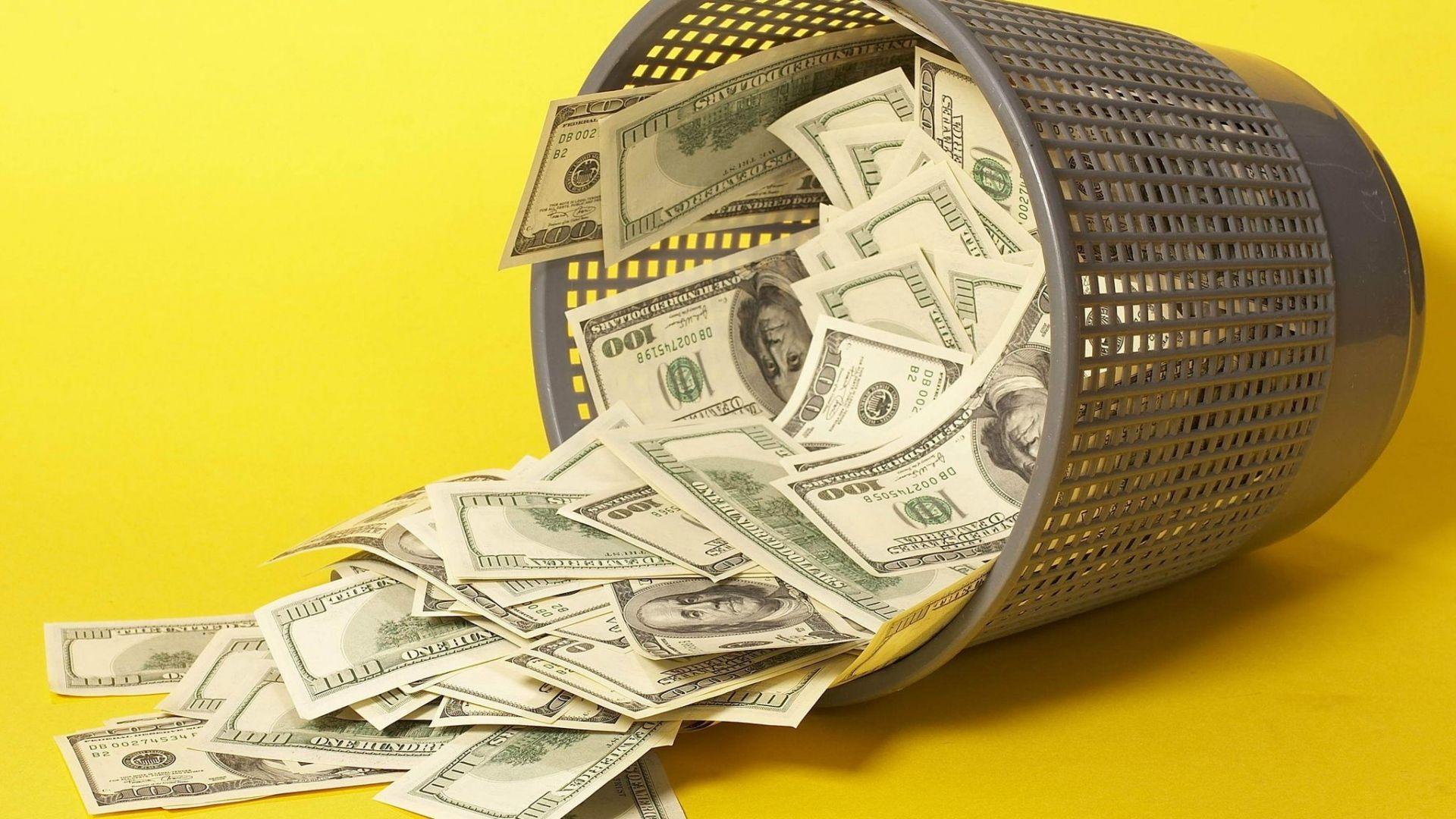 1920x1080 Download Wallpaper 1920x1080 money, bucket, yellow, debris Full HD
