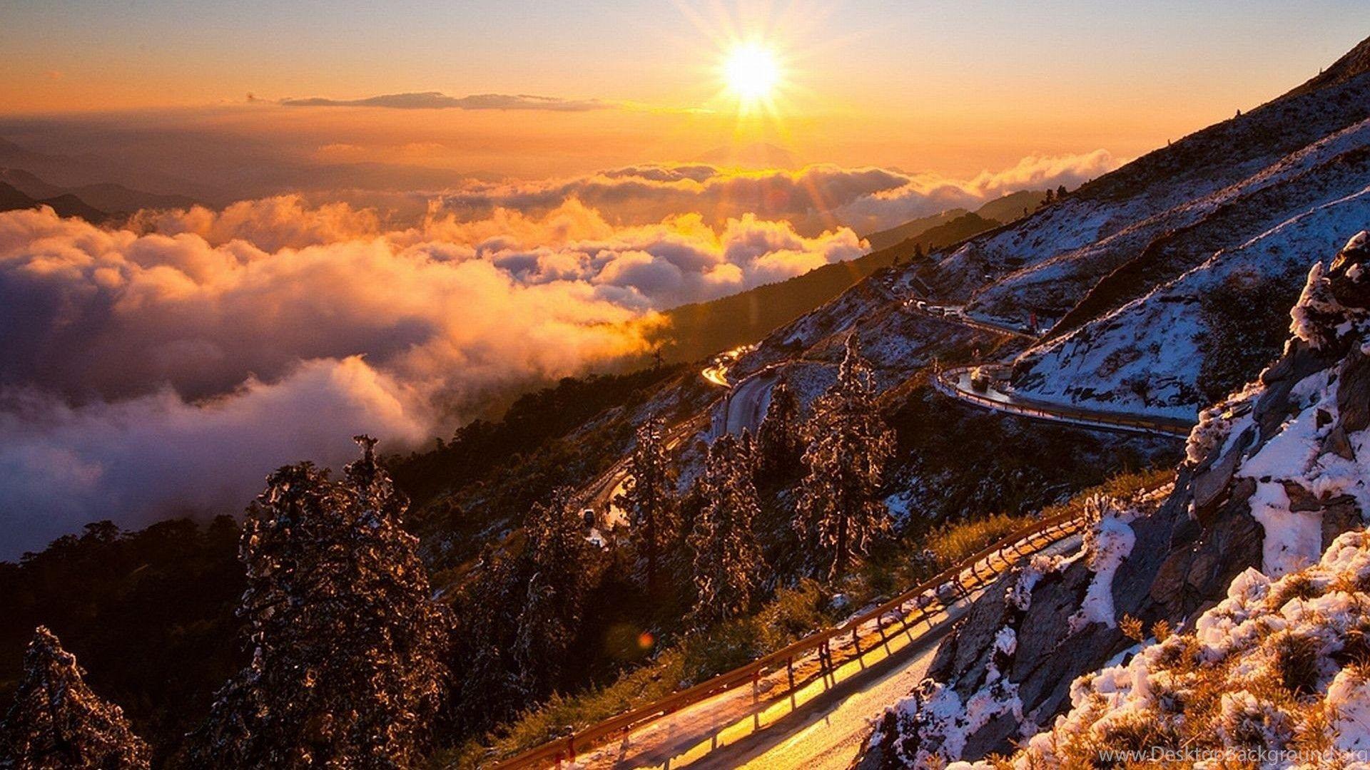 1920x1080 Mountain Snow Sunrise Wallpaper HD Picture Desktop Background