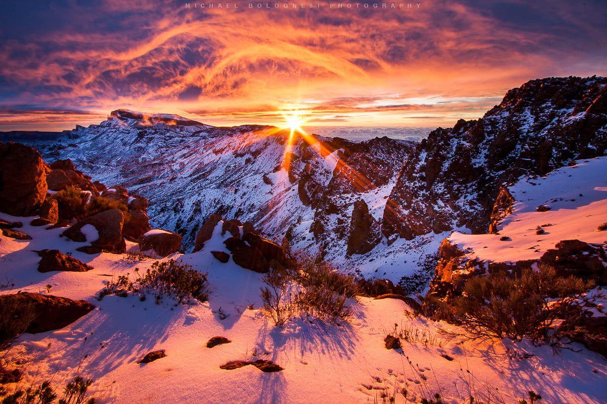 1200x800 Snowy mountain during golden hour HD wallpaper
