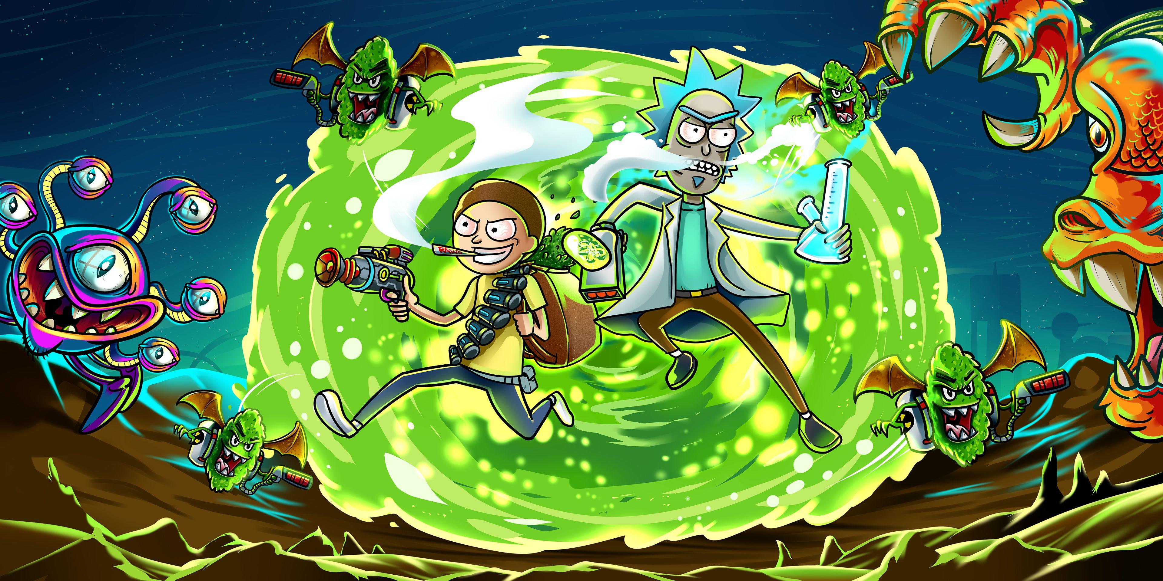 3840x1920 Rick And Morty In Another Dimension Illustration, HD Tv Shows, 4k