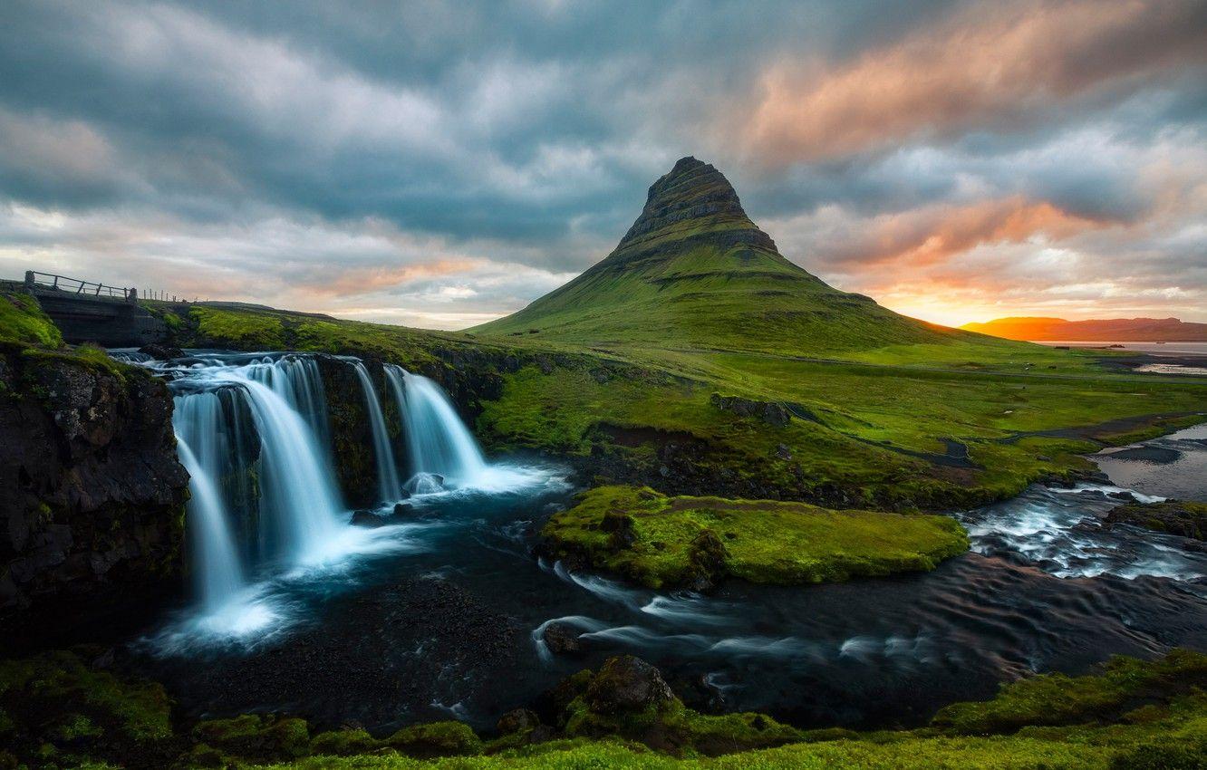 1332x850 Wallpaper greens, summer, the sky, clouds, landscape, sunset