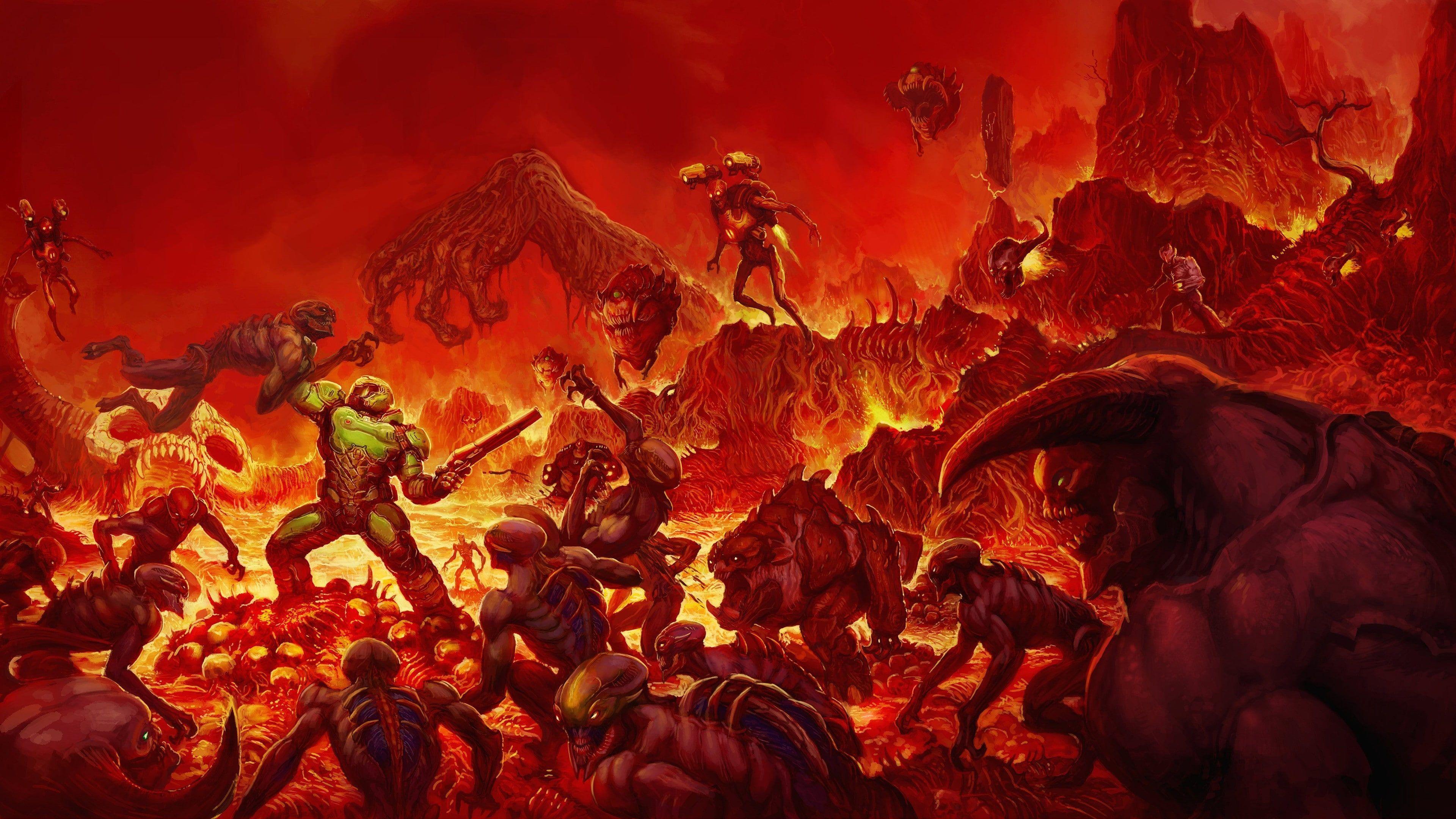 3840x2160 Bethesda Softworks #demon Doom (game) Doom 4 Id Software video