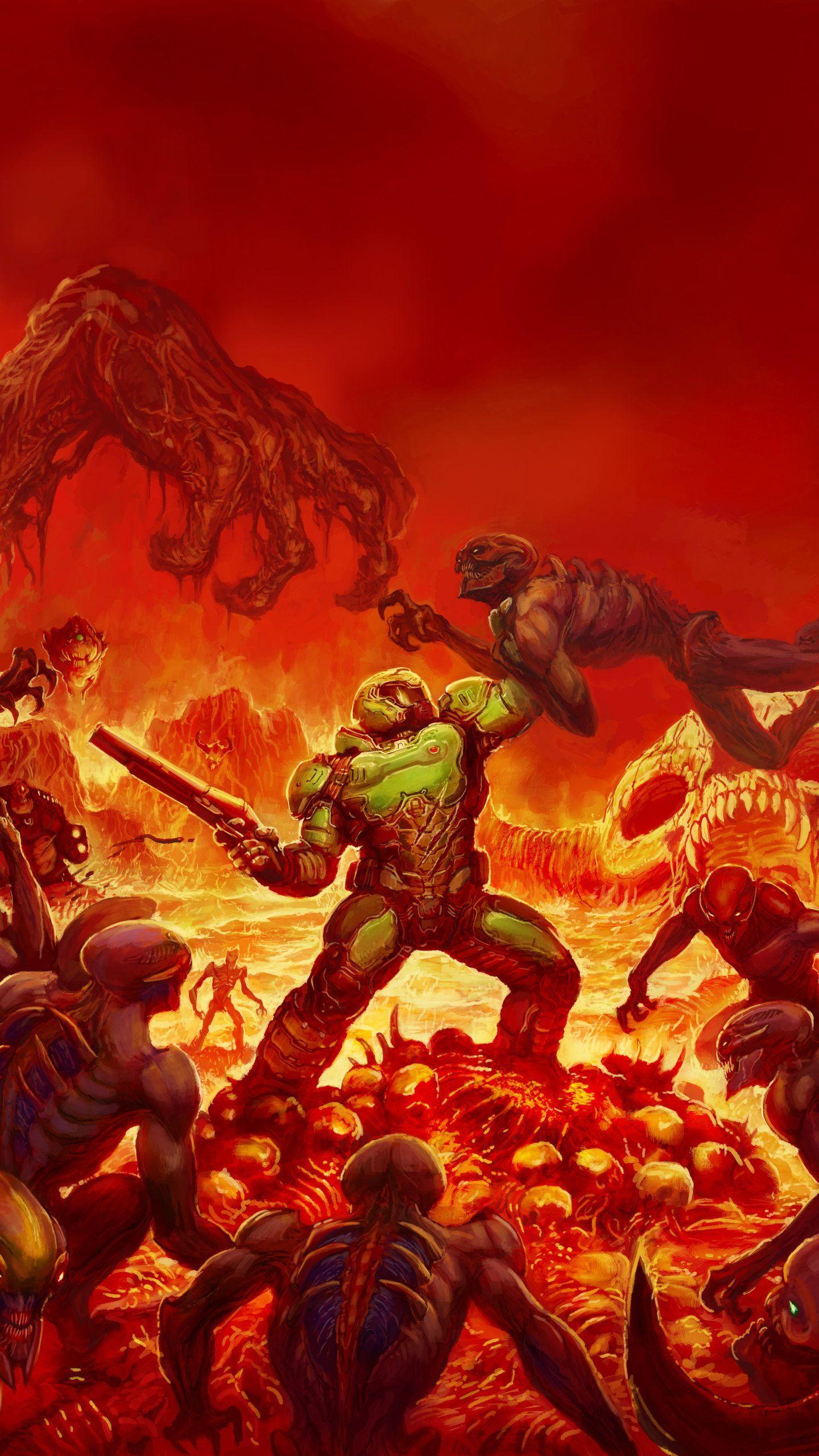 1440x2560 Doom Reverse HD Wallpaper. Game wallpaper iphone, Doom