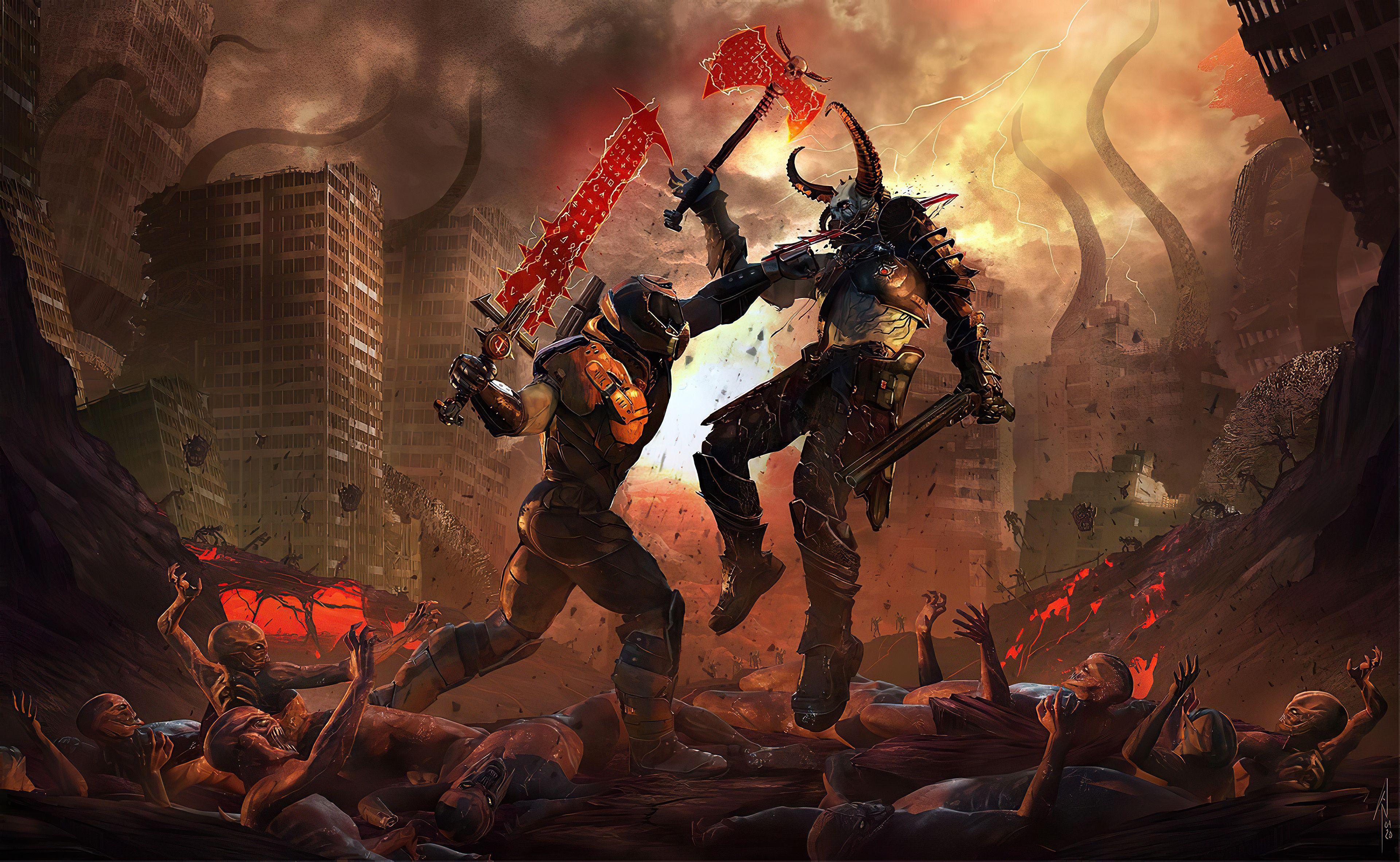3840x2364 Wallpaper 4k Doom Eternal Art Doom Eternal Art wallpaper, Doom