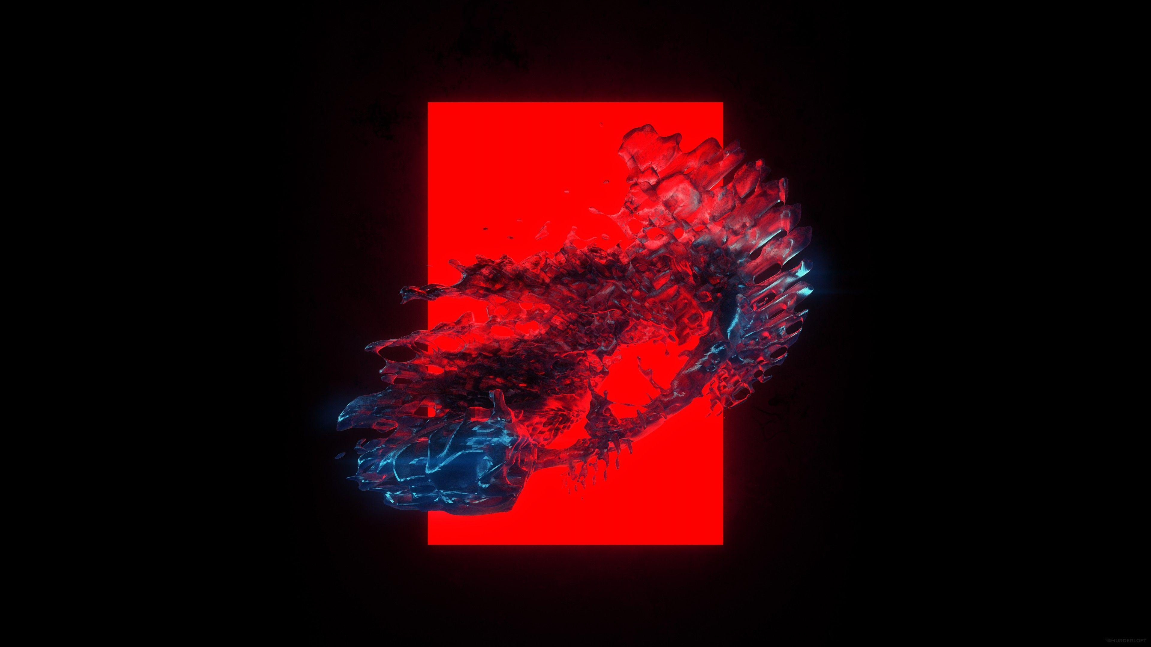 3840x2160 Wallpaper Shapes, Red, Black, Dark background, 5K, Creative Graphics,. Wallpaper for iPhone, Android, Mobile and Desktop