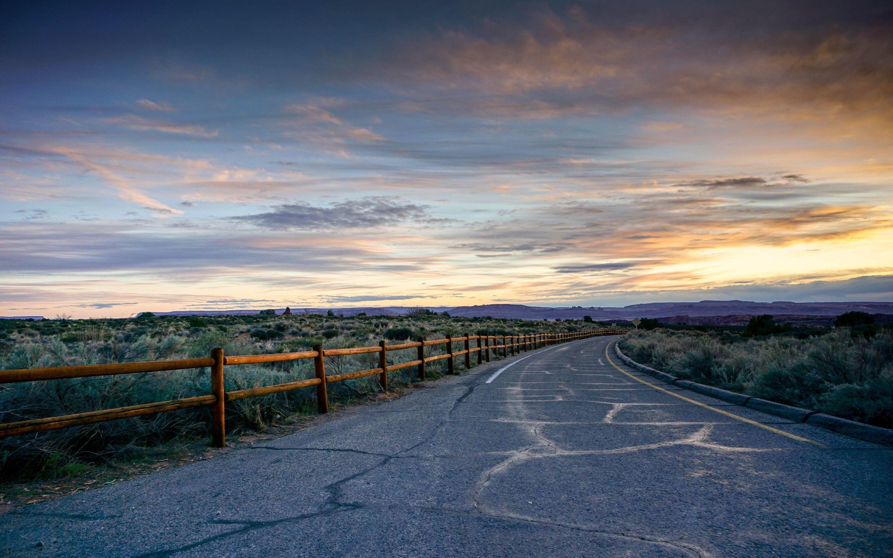 2880x1800 Sunset Open Road Colorful Sky Macbook Pro Retina HD 4k