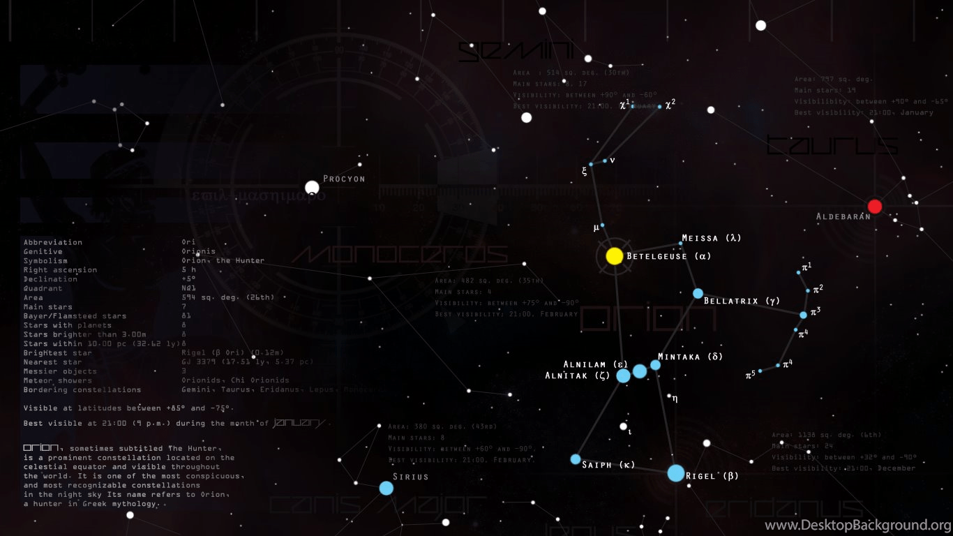 1366x768 Gallery For Constellation Orion Wallpaper Desktop Background