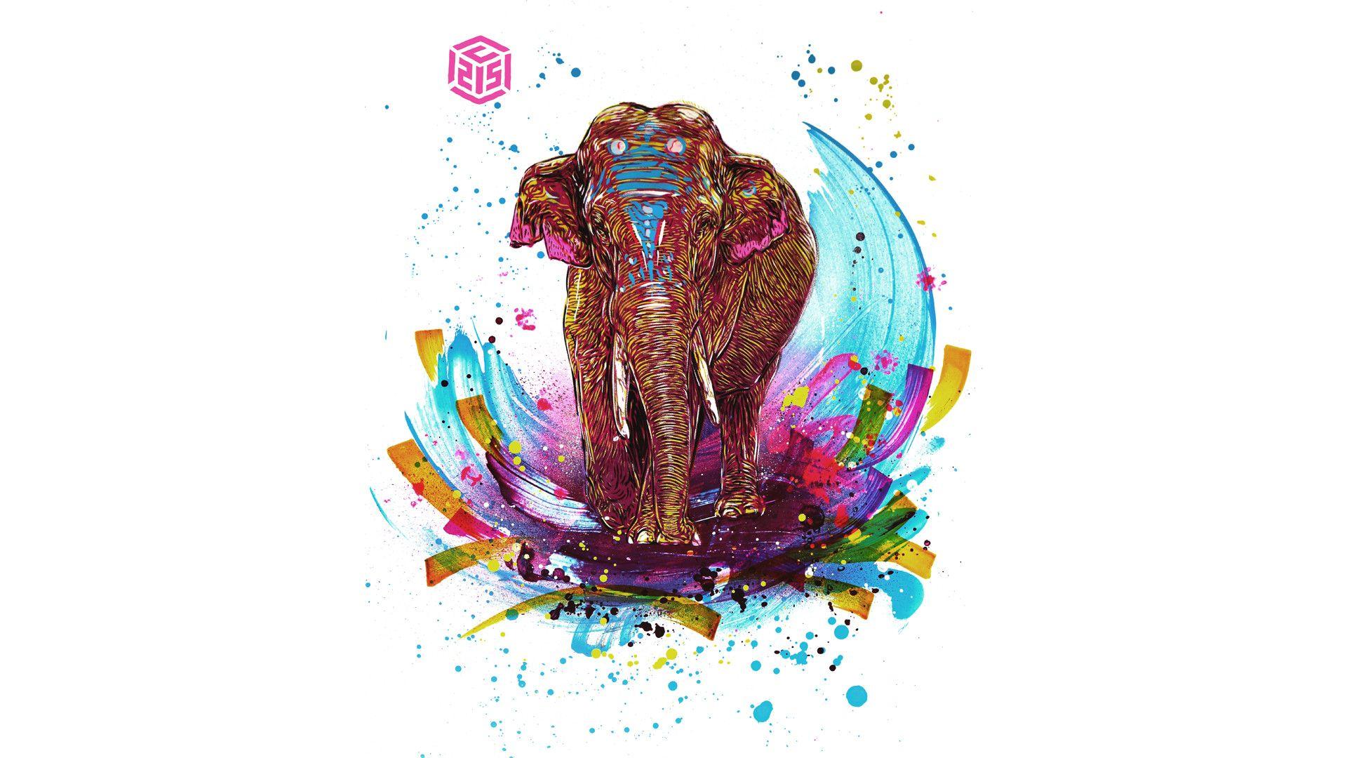 1920x1080 Elephant Art Wallpaper